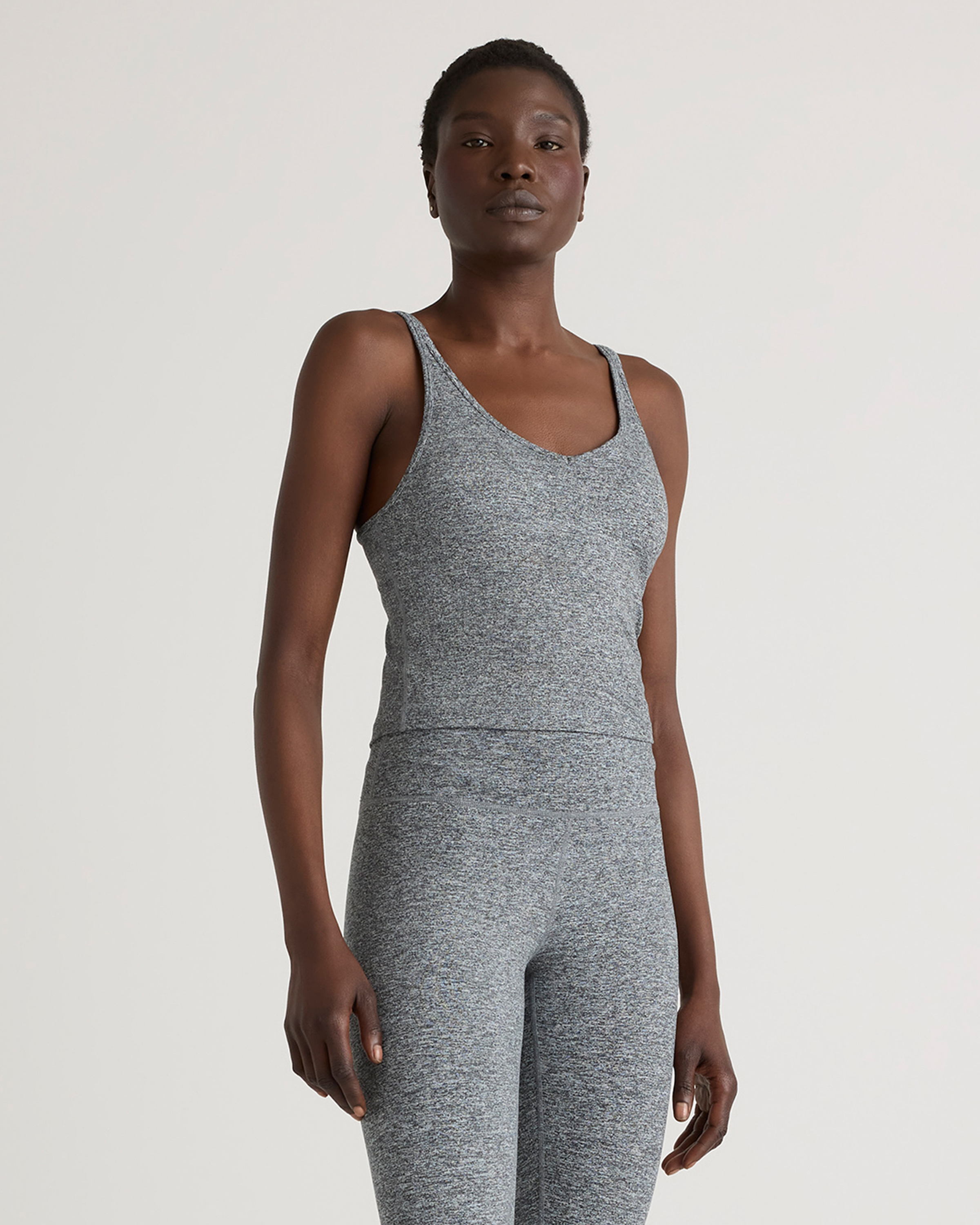 Heather Grey Ultra-Soft Strappy Cropped Tank