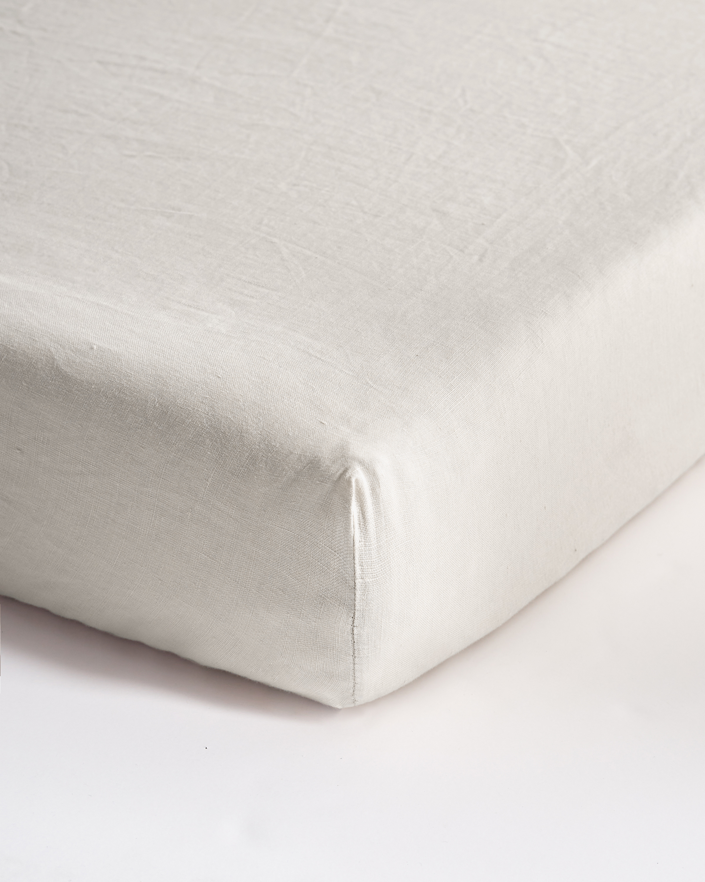 Sand European Linen Fitted Crib Sheet