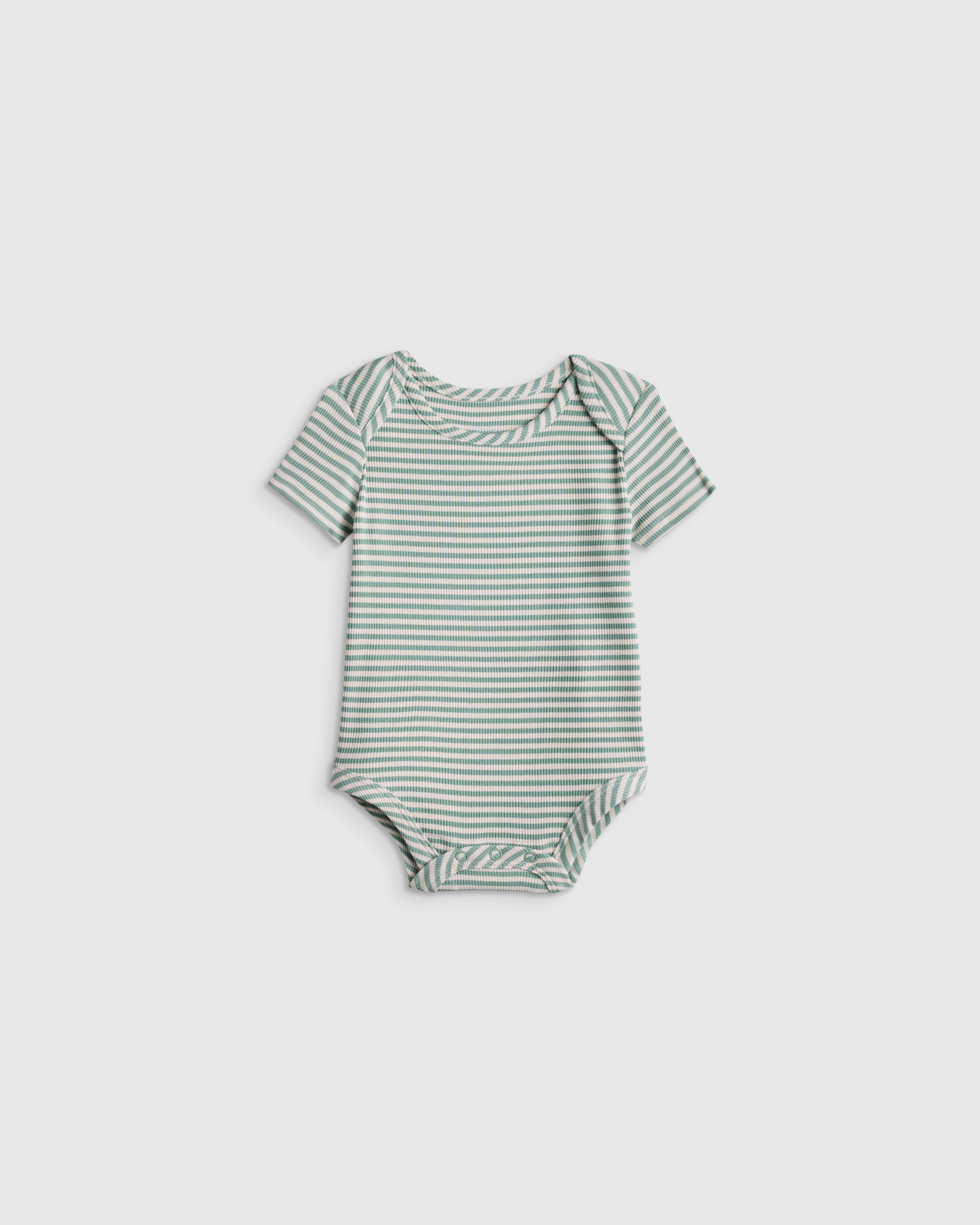 Green Stripe Softest Rib Short Sleeve Bodysuit 