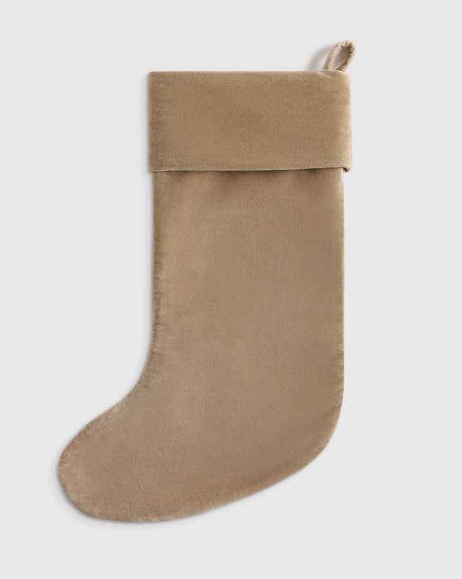 Taupe Cotton Velvet Stocking