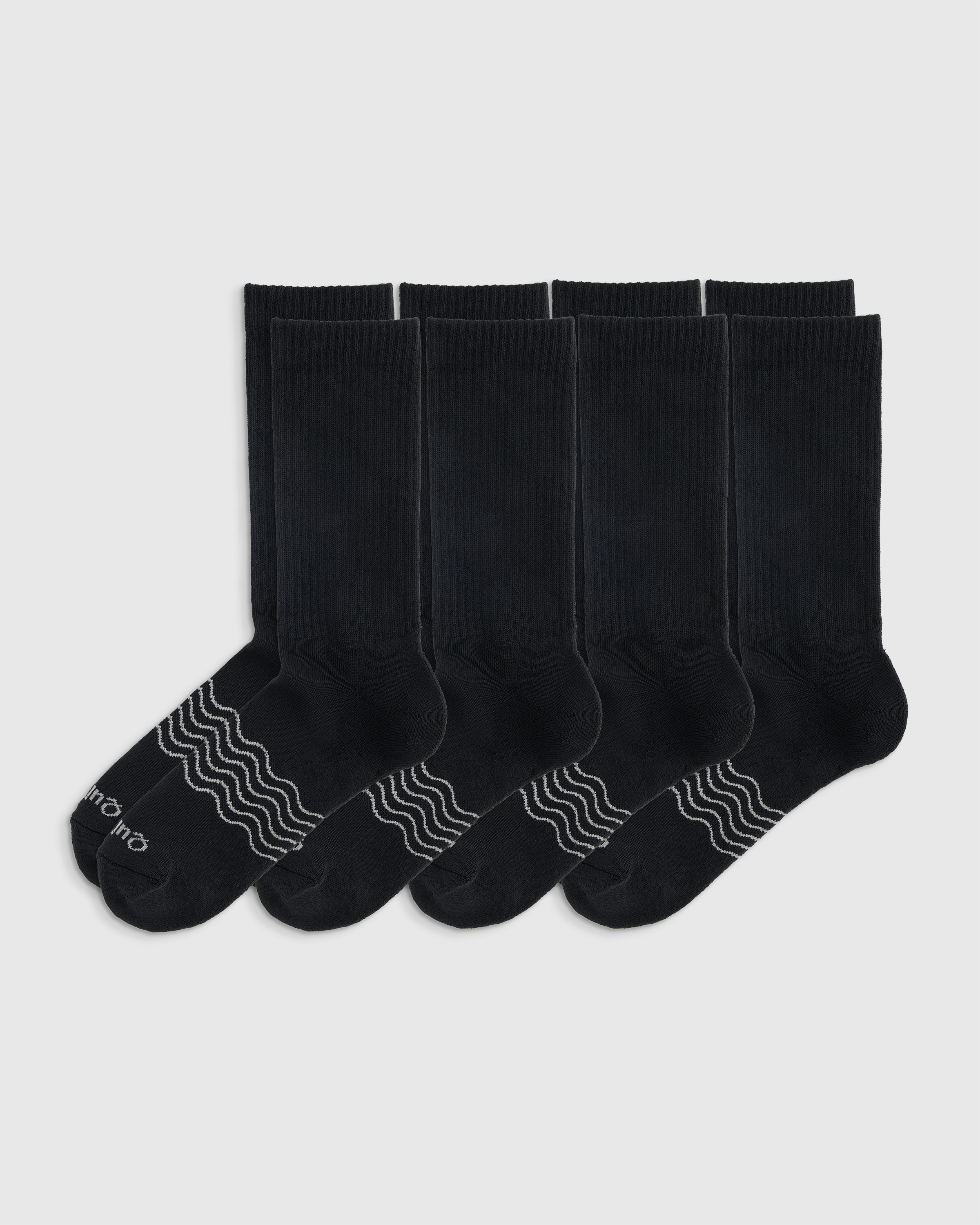 Black Merino Crew Socks (4-Pack)