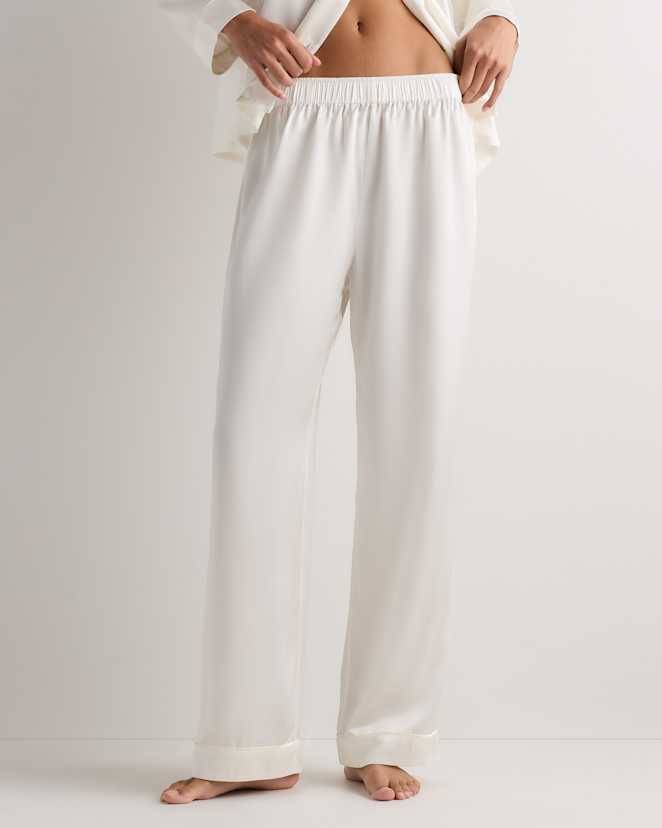 Ivory 100% Washable Silk Satin Pajama Pant