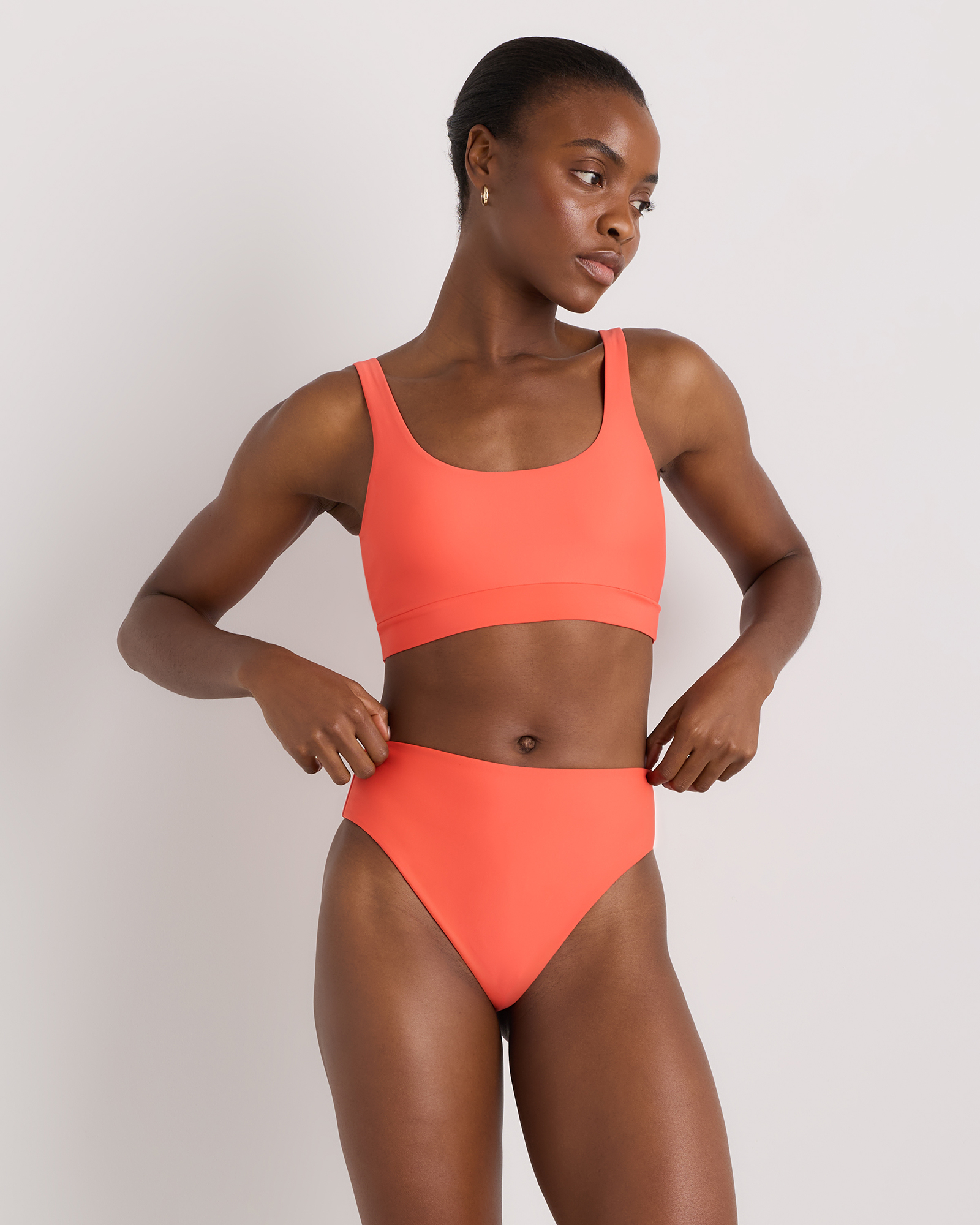 Sunset Orange Italian Tank Bikini Top