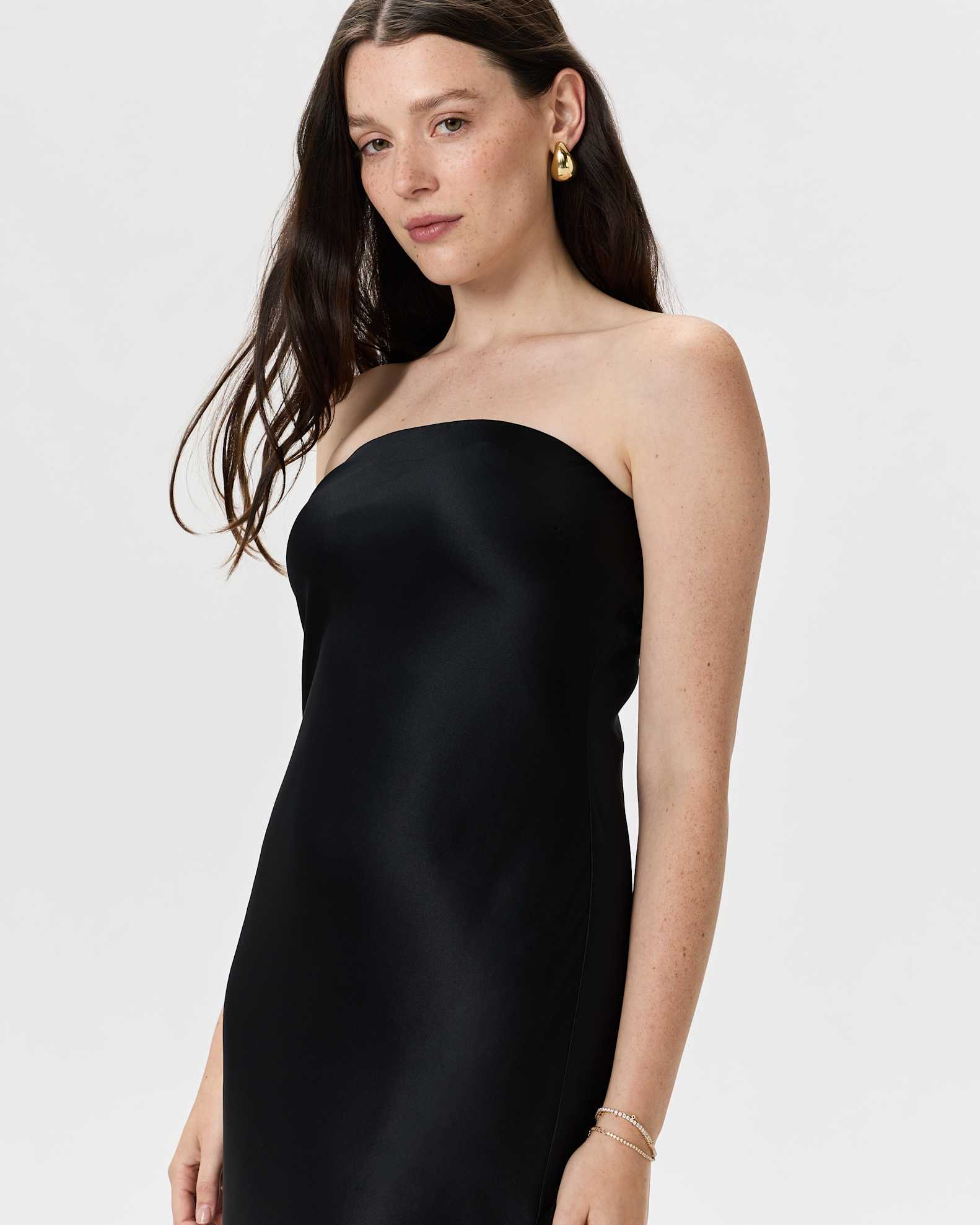 Quince Women's Strapless Midi Dress, Black, Size XL, 100% Washable Mulberry Silk, Hypo-allergenic, Thermoregulating Quince Women's Strapless Midi Dress, Black, Size XL, 100% Washable Mulberry Silk, Hypo-allergenic, Thermoregulating
