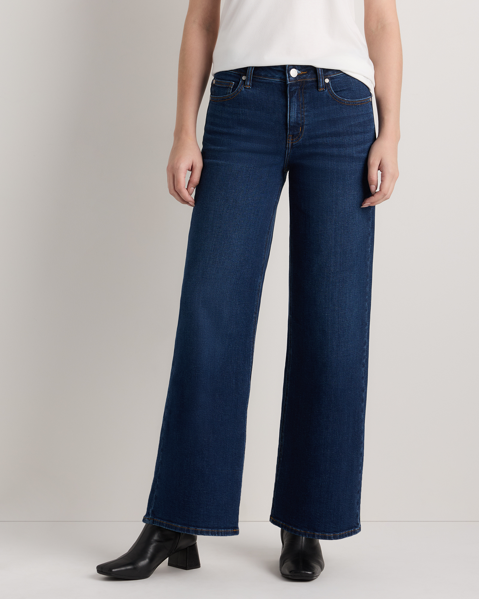 Luna Stretch Wide Leg Jeans in Midnight Blue