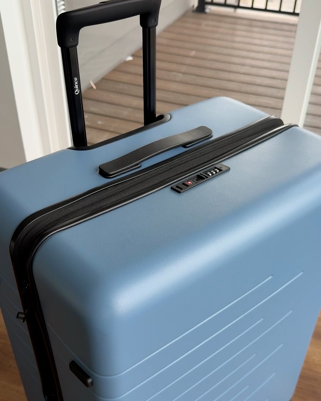 Expandable Large Check-In Suitcase in Blue
