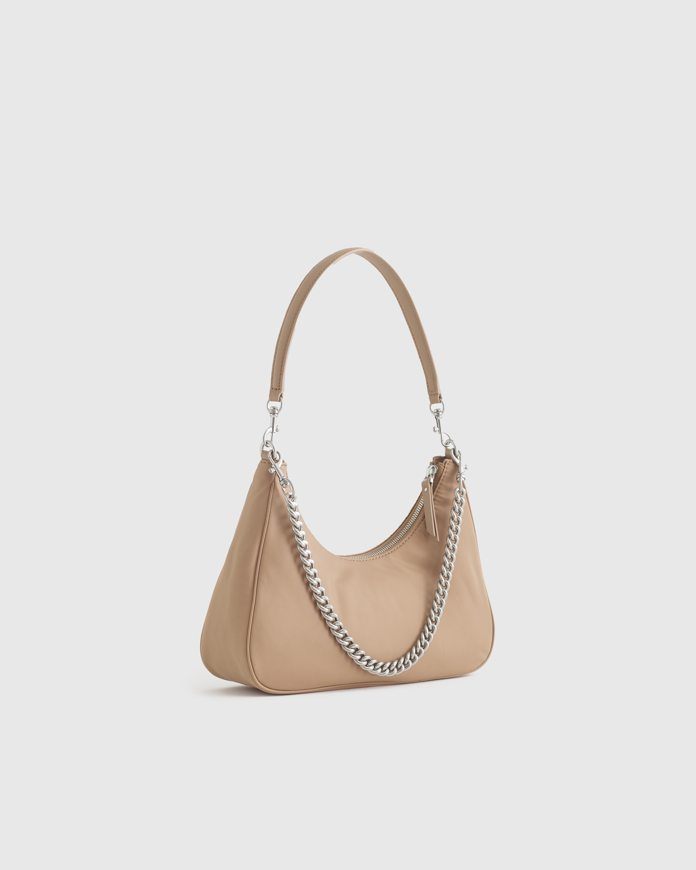 【WONDER WONDER】Glossy Nylon Cylinder Round Boston Bag Revive Nylon Convertible Crossbody Shoulder Bag