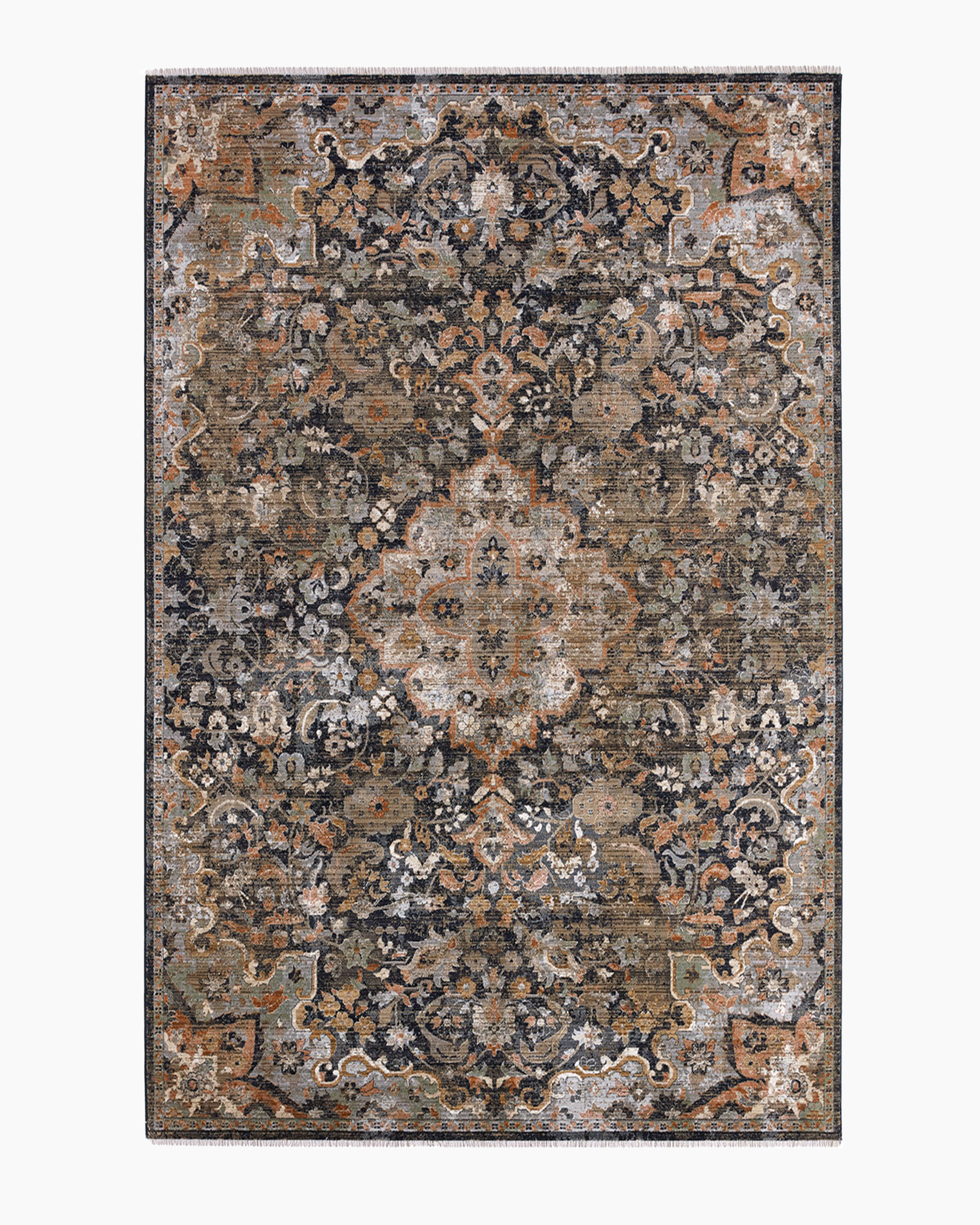 Navy/Rust Sari Performance Rug