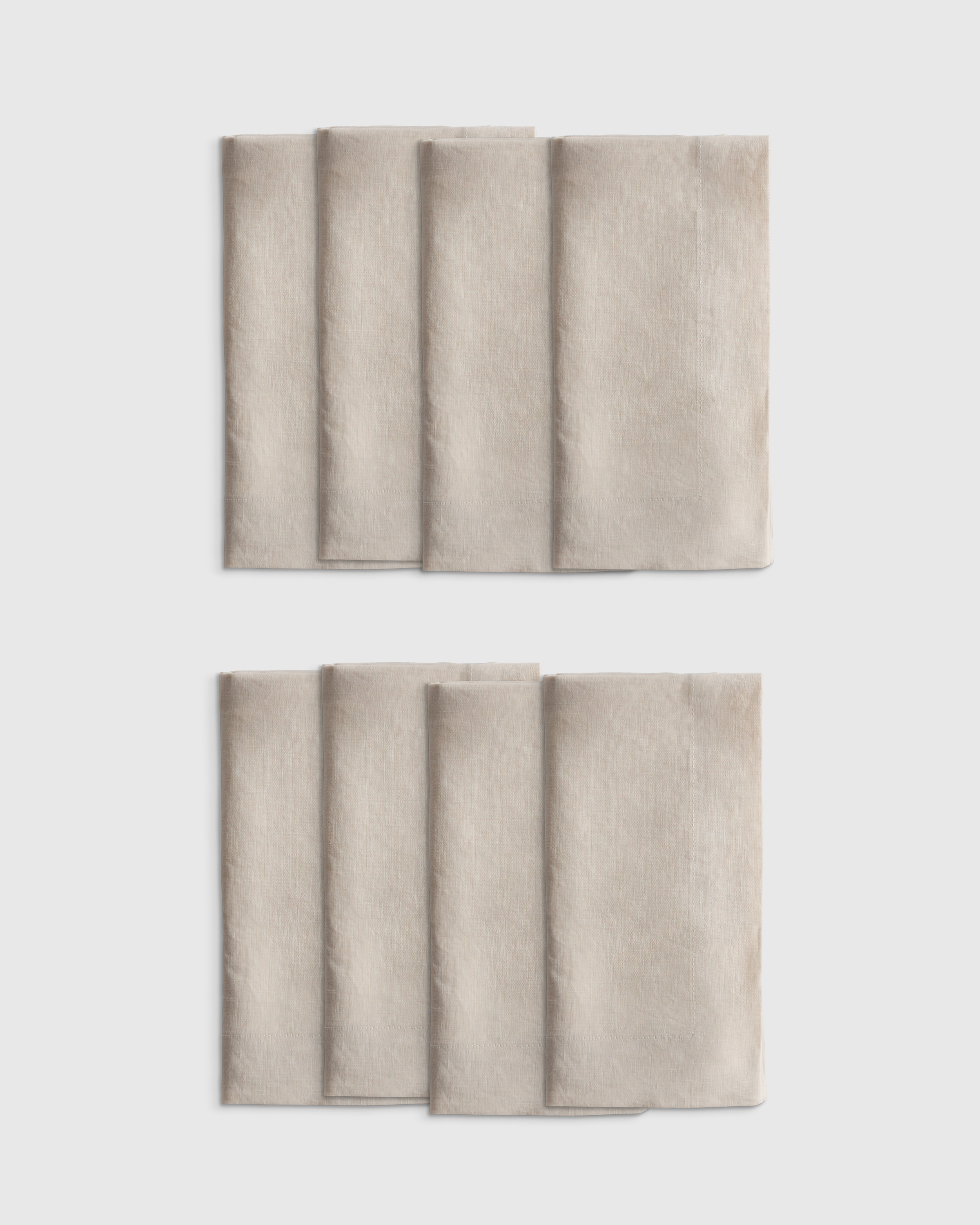 Sand European Linen Wide-Hem Napkins (Set of 8)