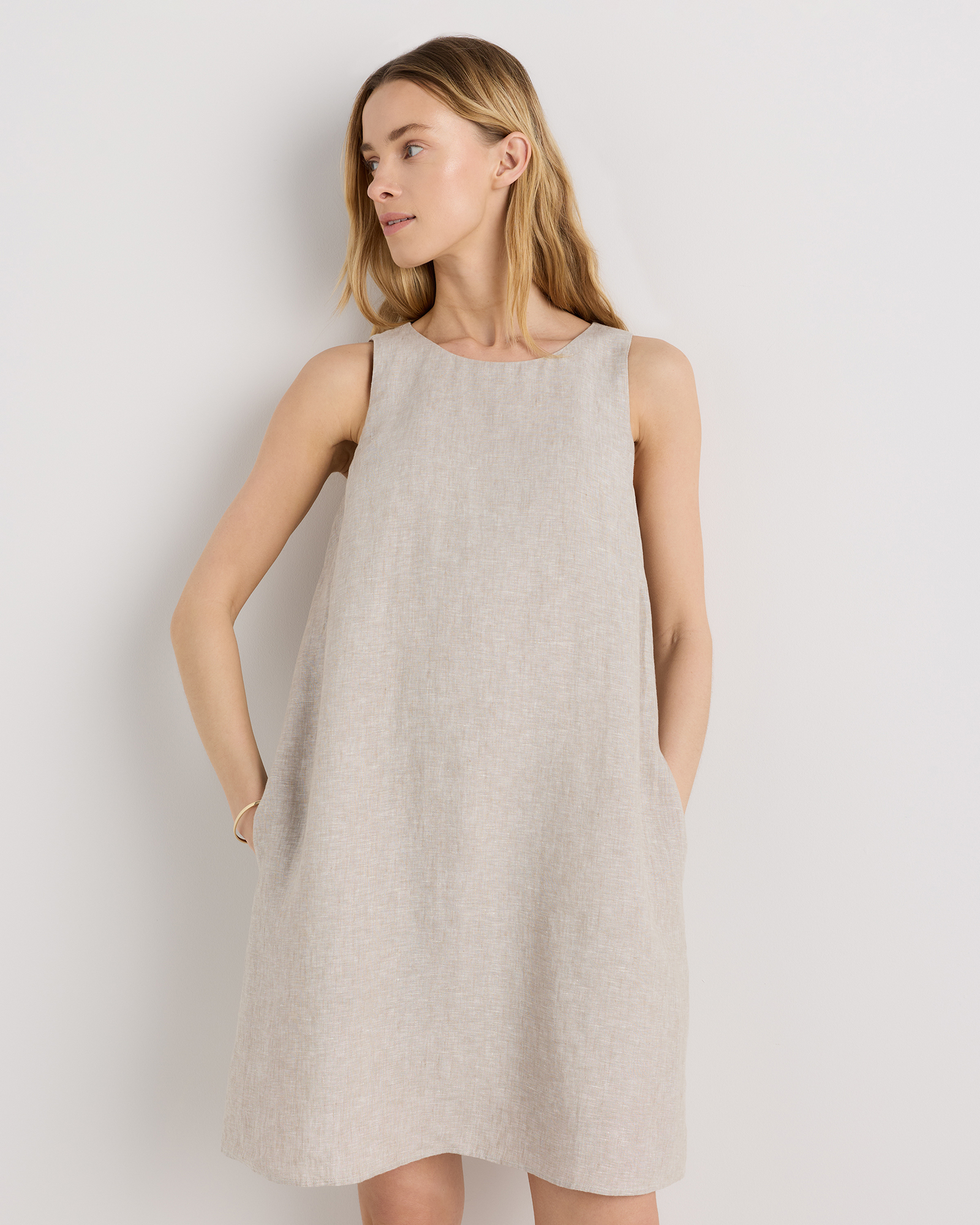 Flax 100% European Linen Tank Mini Dress