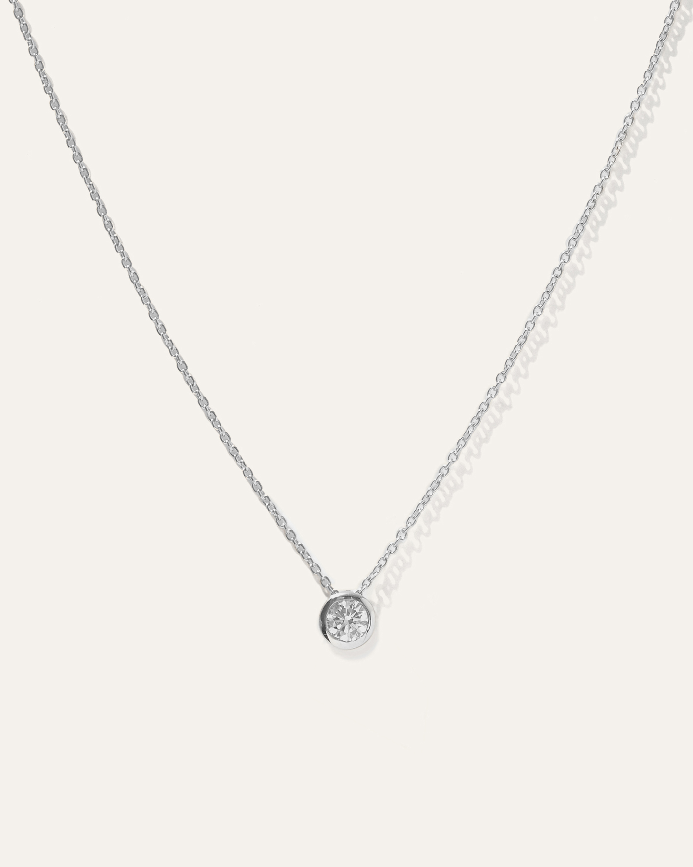 White Gold 14K Gold Diamond Sliding Bezel Necklace