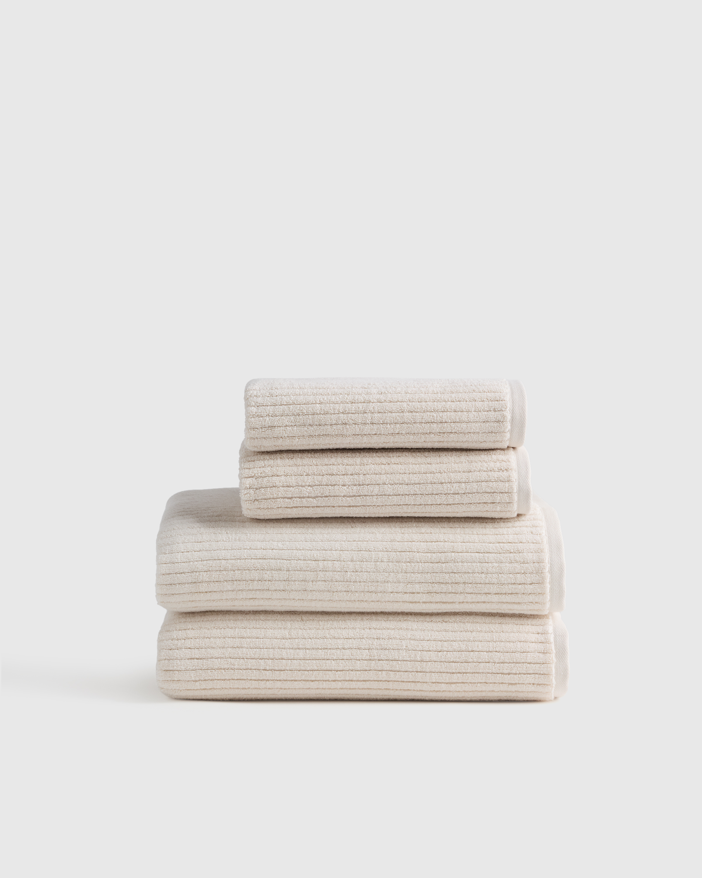 Bone Ribbed Organic Turkish Cotton Bath Bundle (4 pieces)