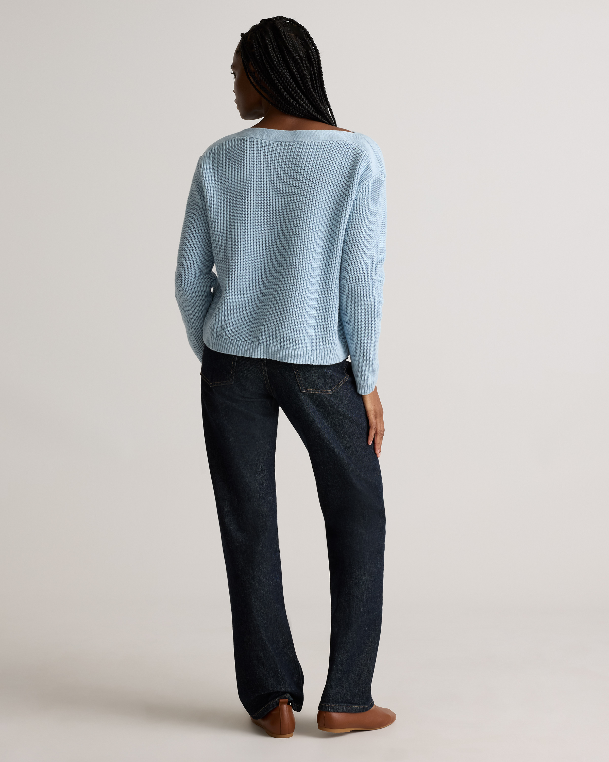 トップス ARTS&SCIENCE / Boat Neck Short Sweater Bodycon Boat Neck Sweater White | Garage