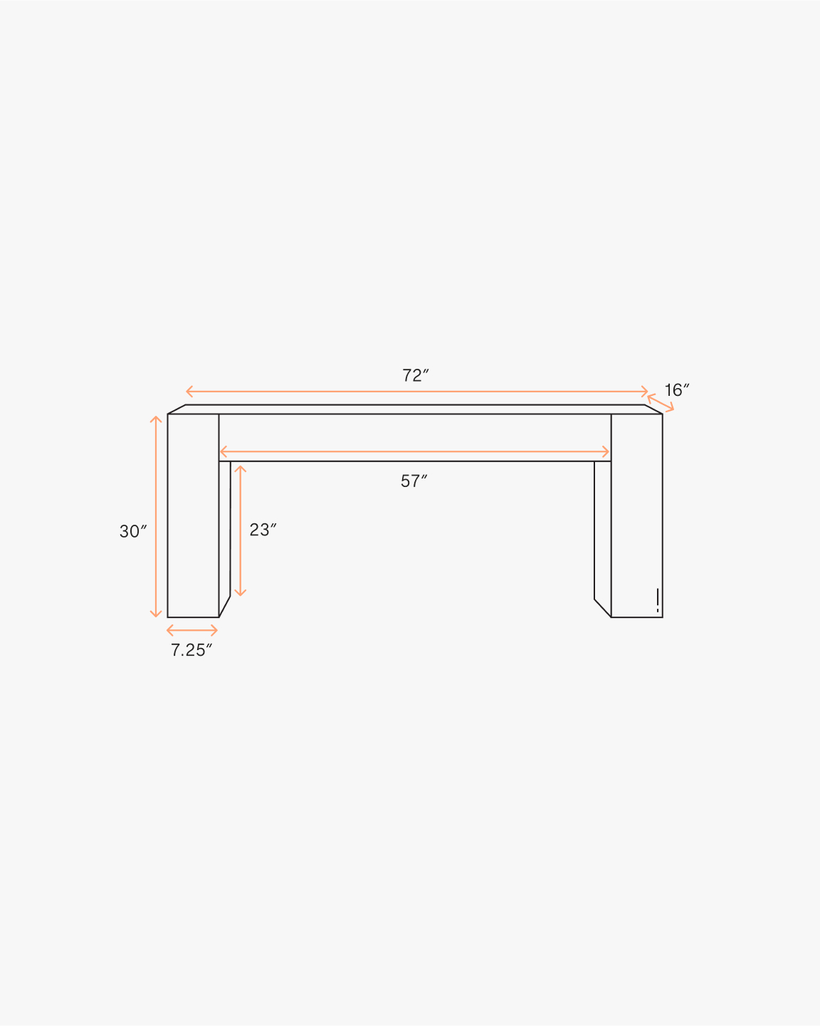 Reclaimed Oak Waterfall Console Table - thumbnail 9