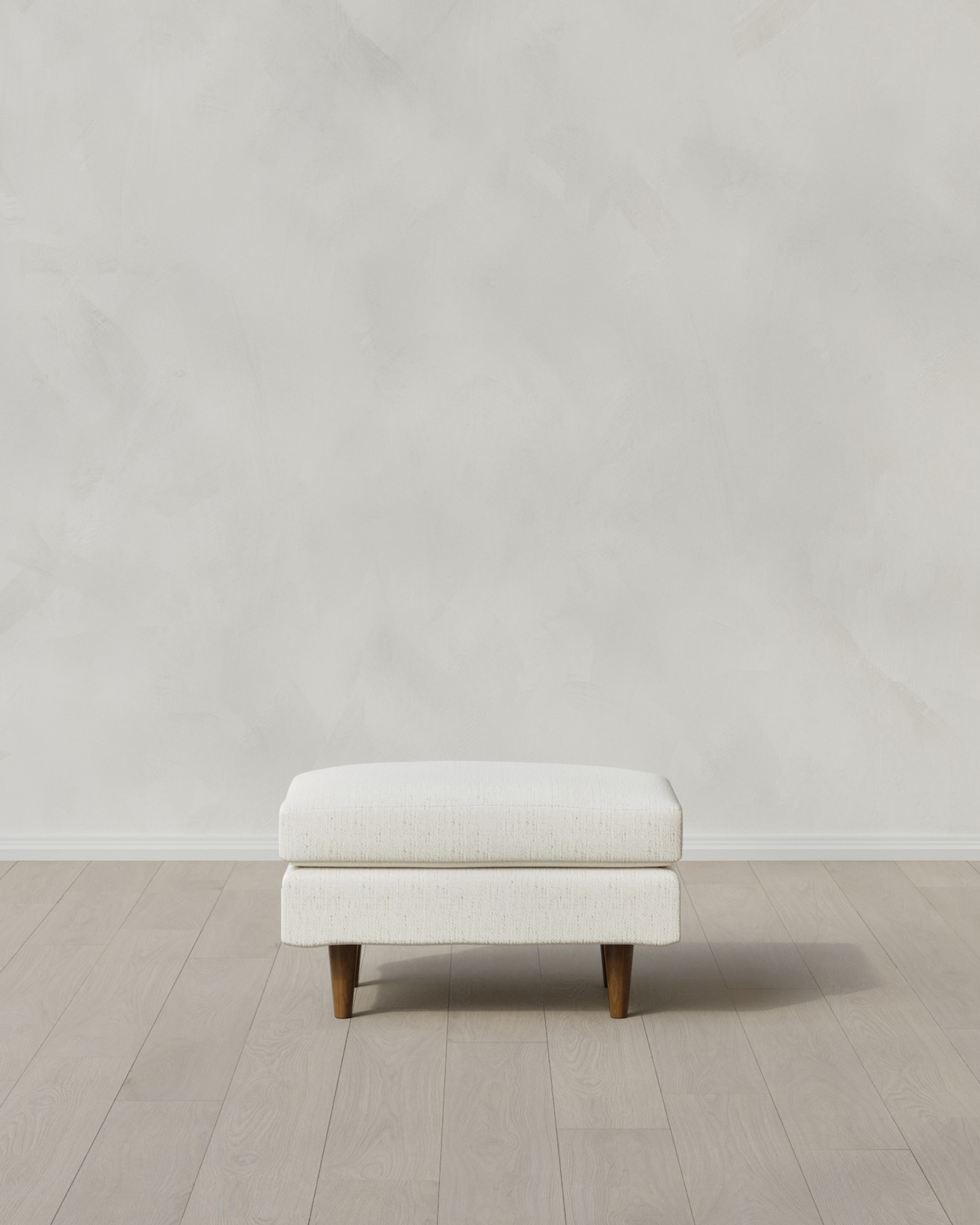 Midcentury Ottoman 32in Nomad Snow