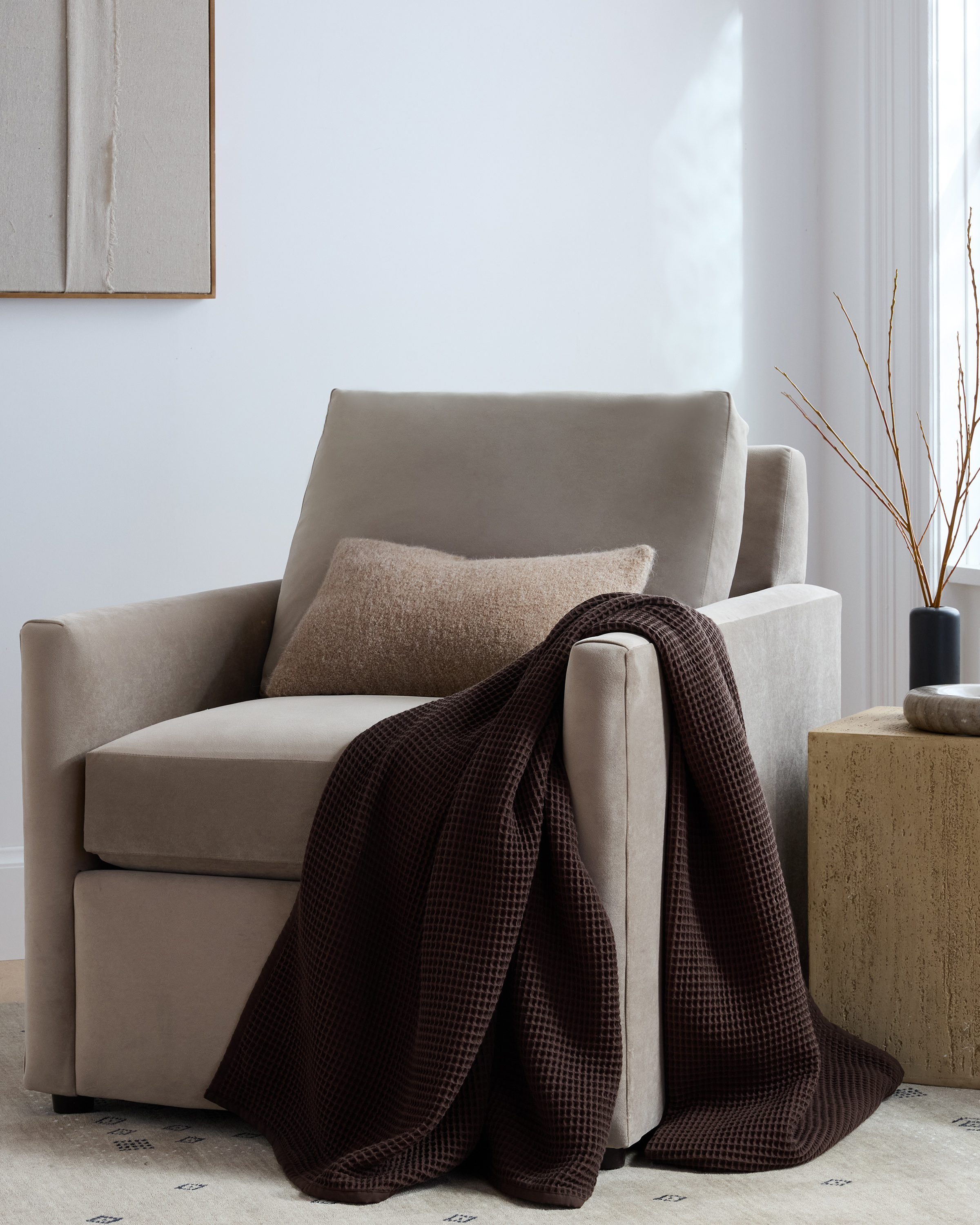 Espresso Organic Waffle Throw