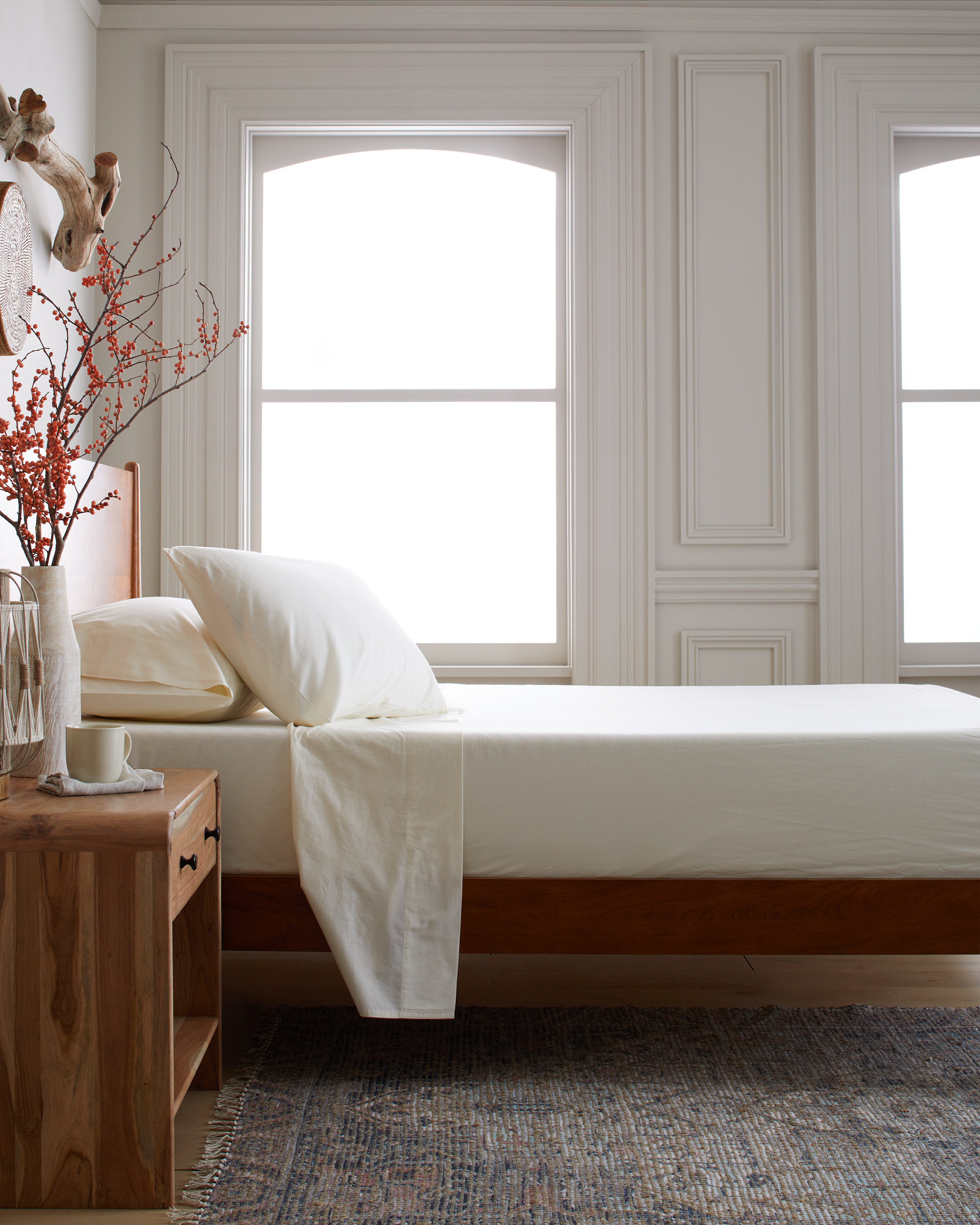 Organic Brushed Cotton Sheet Set - Ivory, King