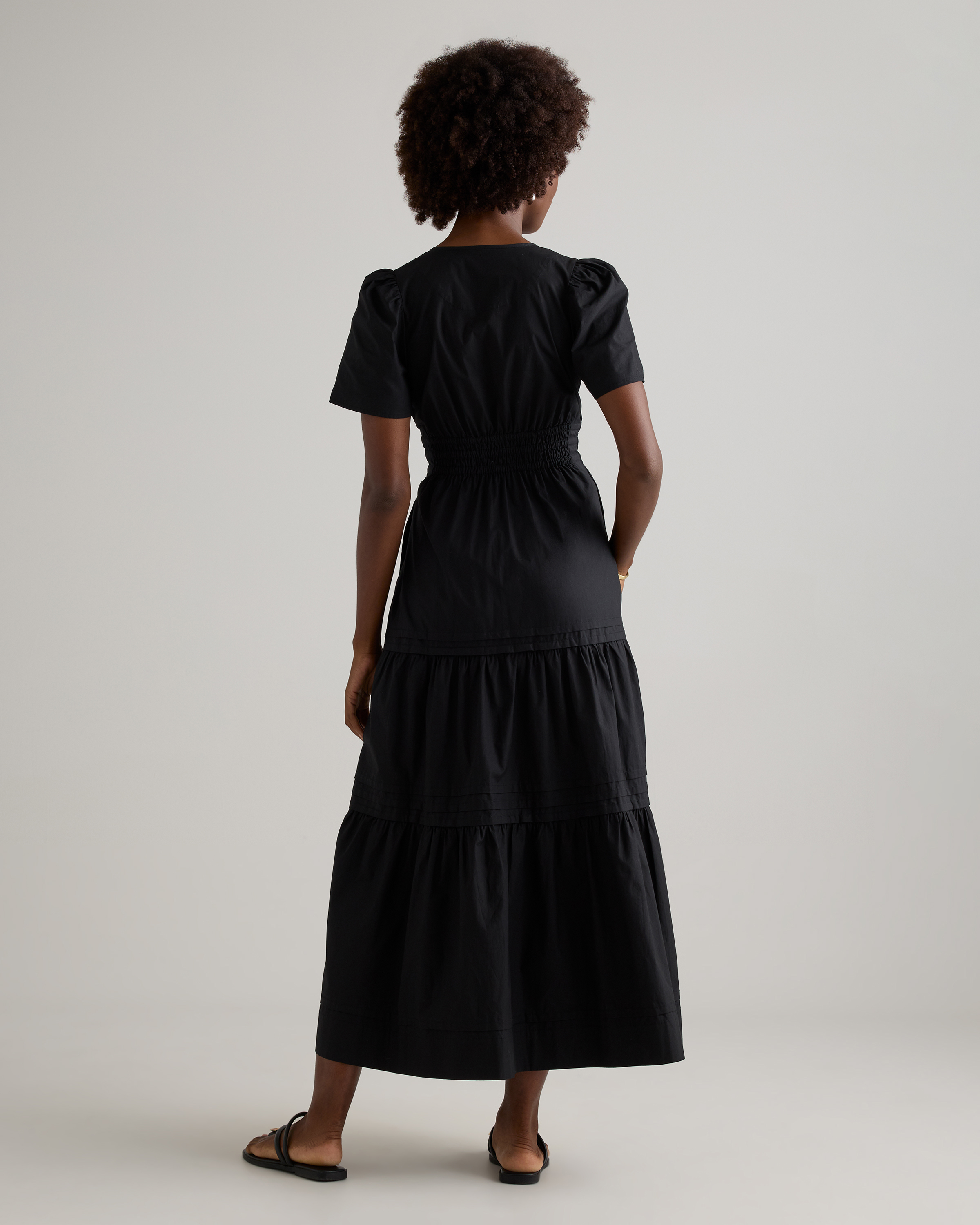 drop waist tiered maxi dress Briza Medallion Renley Tiered Maxi Dress TEAL-BLUE / XS by Sugarlips main image 1