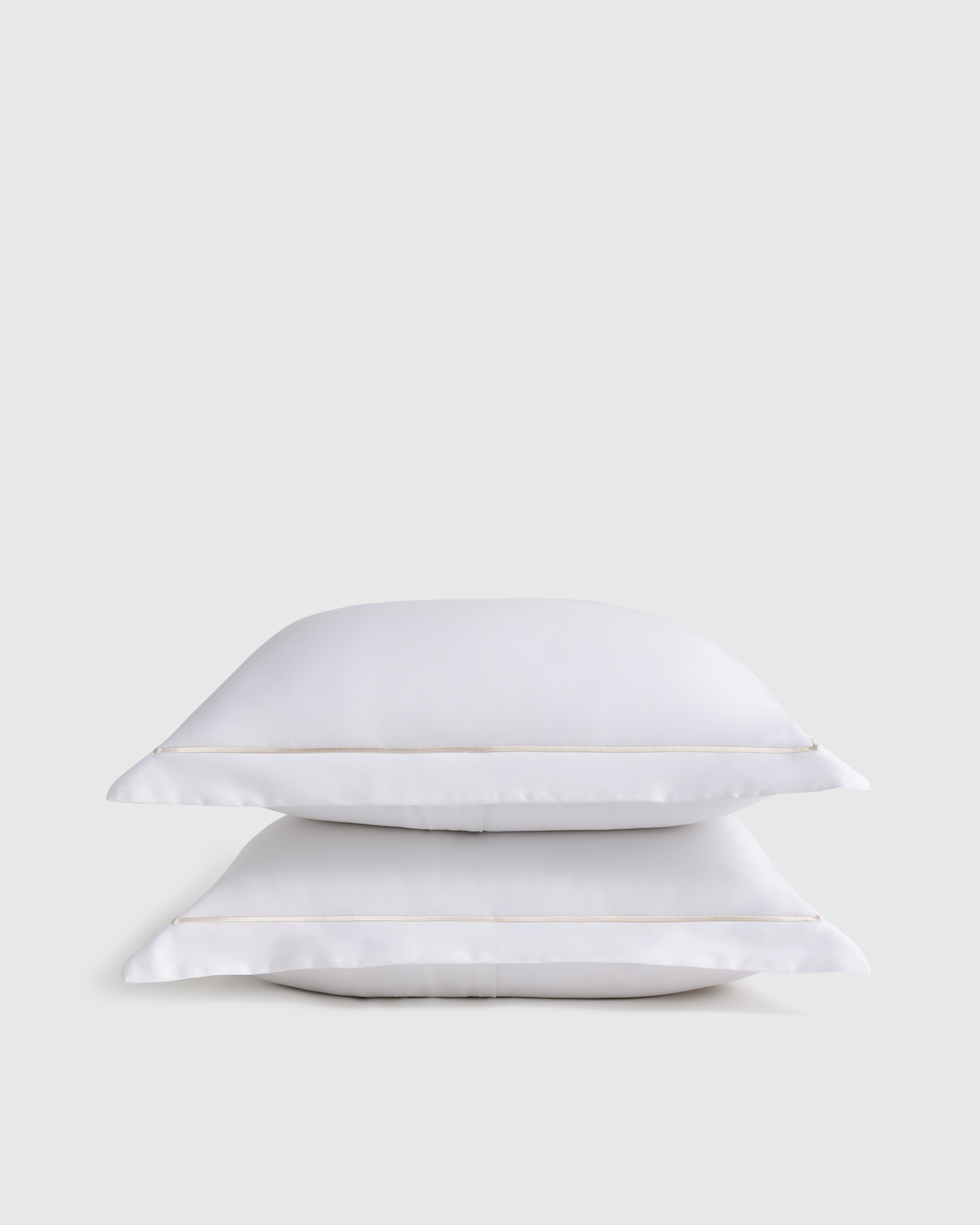 White/Sand Signature Giza Cotton Sateen Embroidered Sham Set