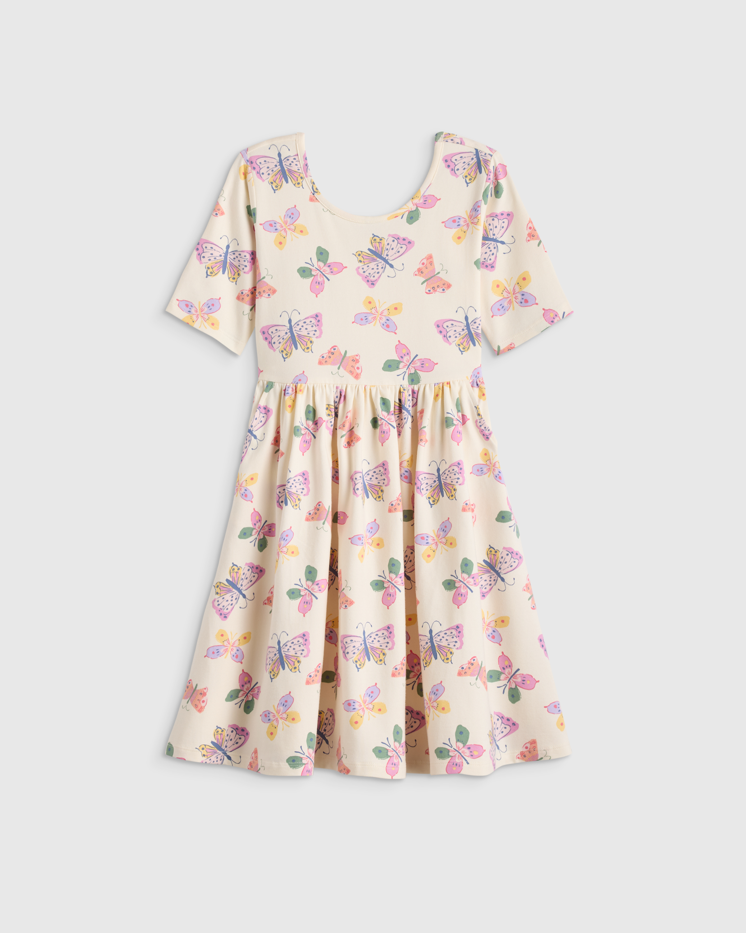 Multi Butterflies Organic Cotton Skater Dress 