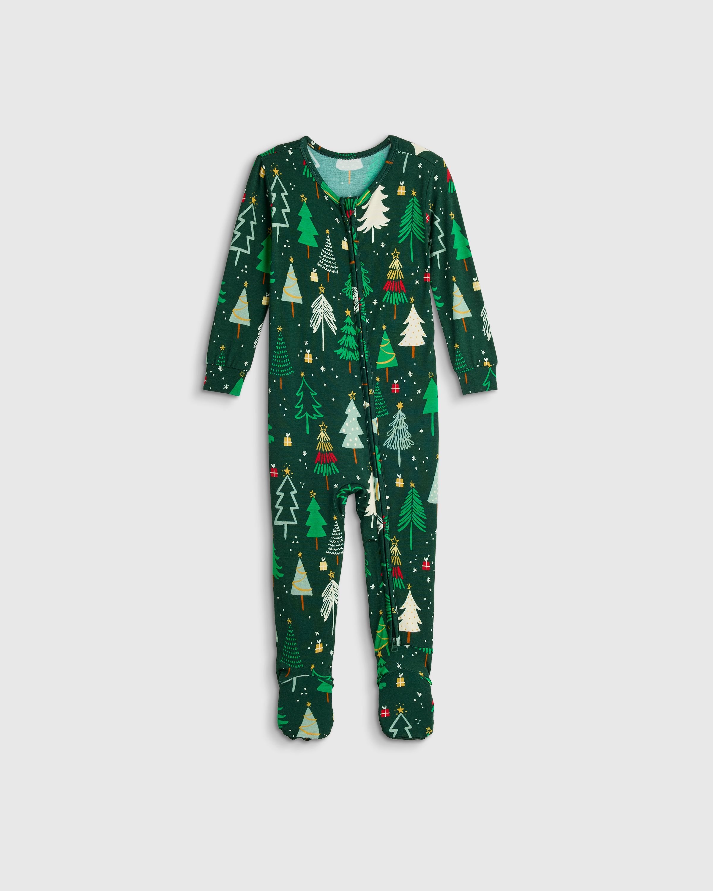Holiday Multi Trees Bamboo Footie Pajama