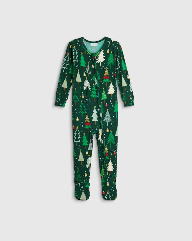 Holiday Multi Trees Bamboo Footie Pajama