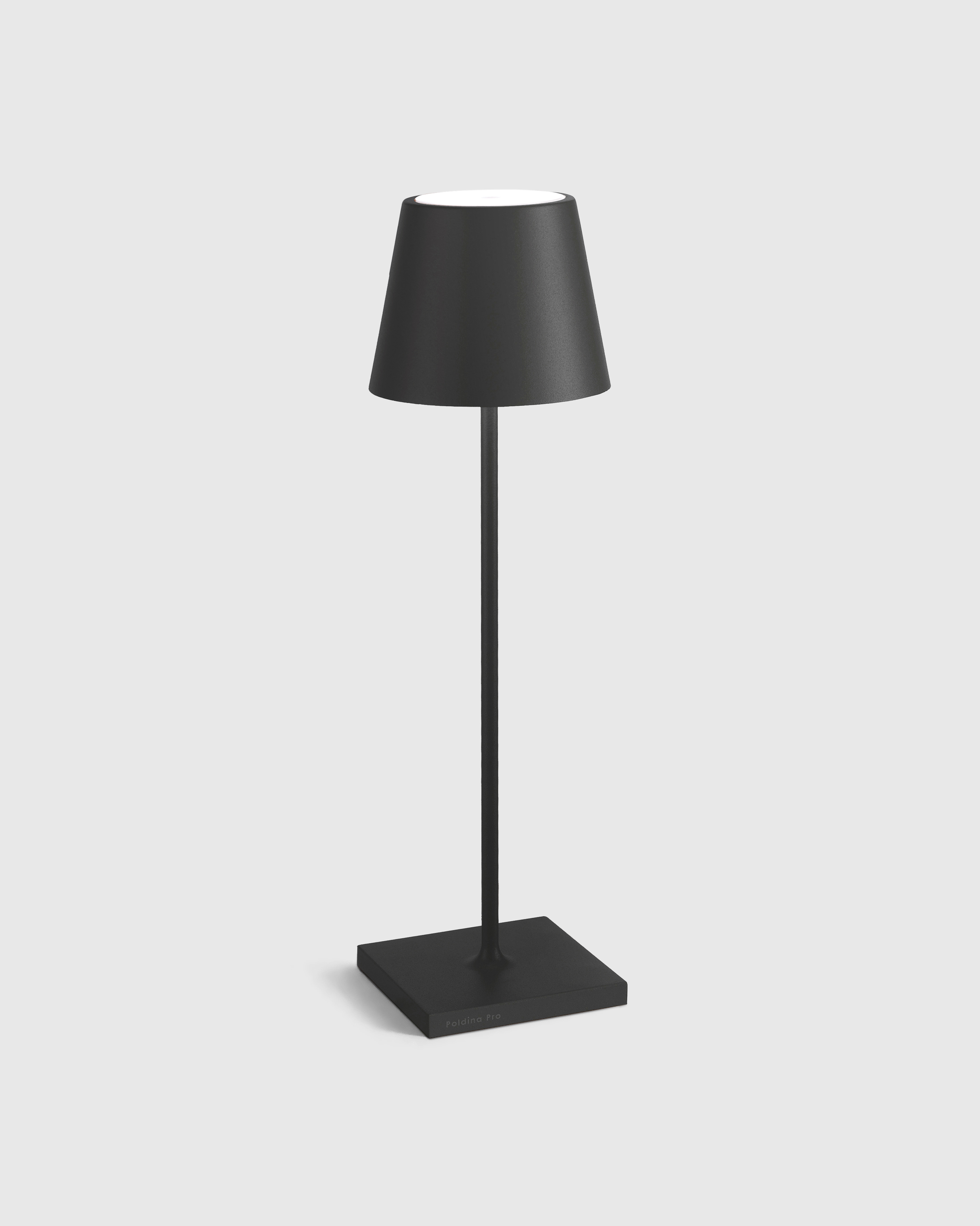 Black Poldina Pro Rechargeable Table Lamp by Zafferano