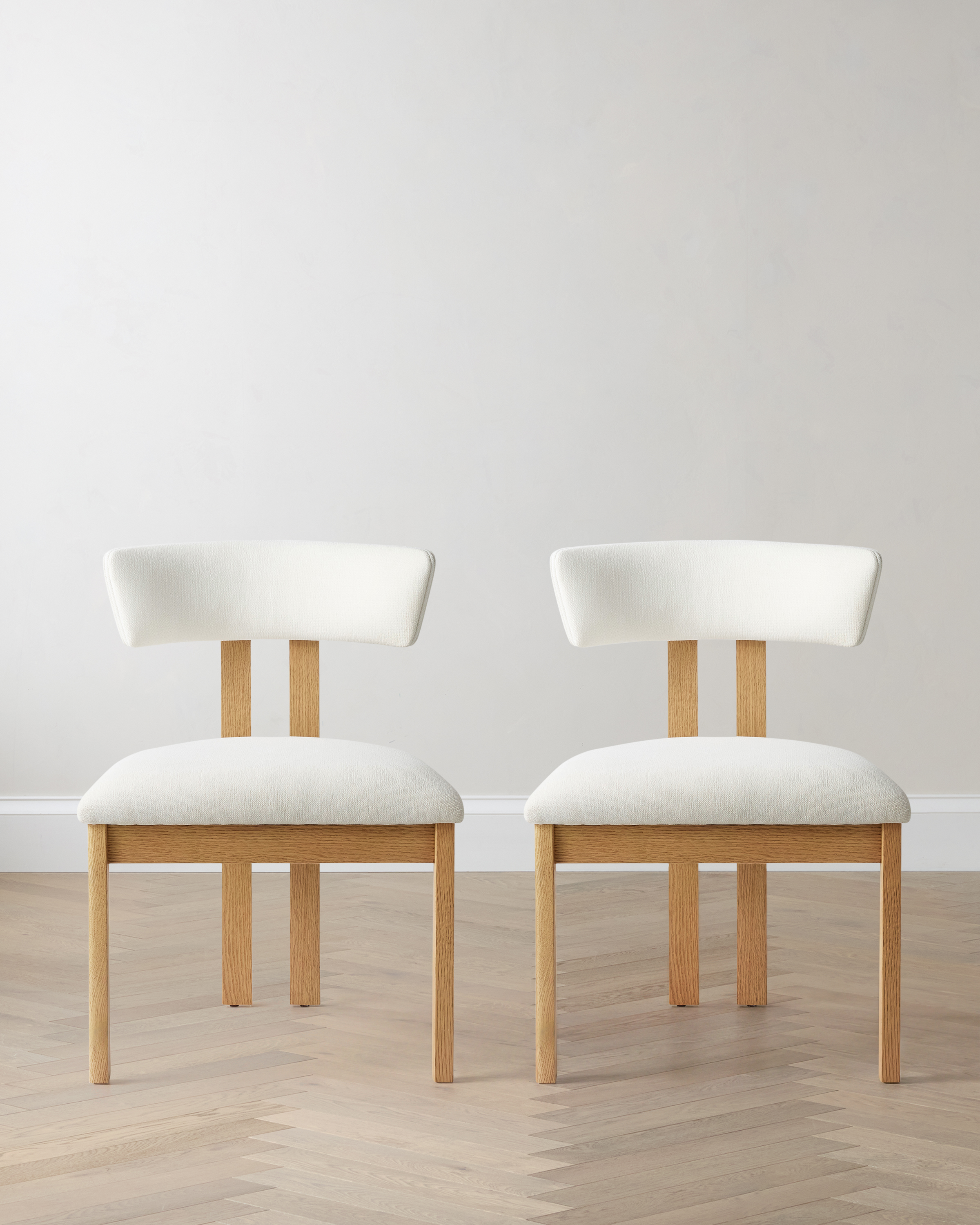 Ivory/Natural Solid Wood and Performance Fabric Dining Chair (Set of 2)