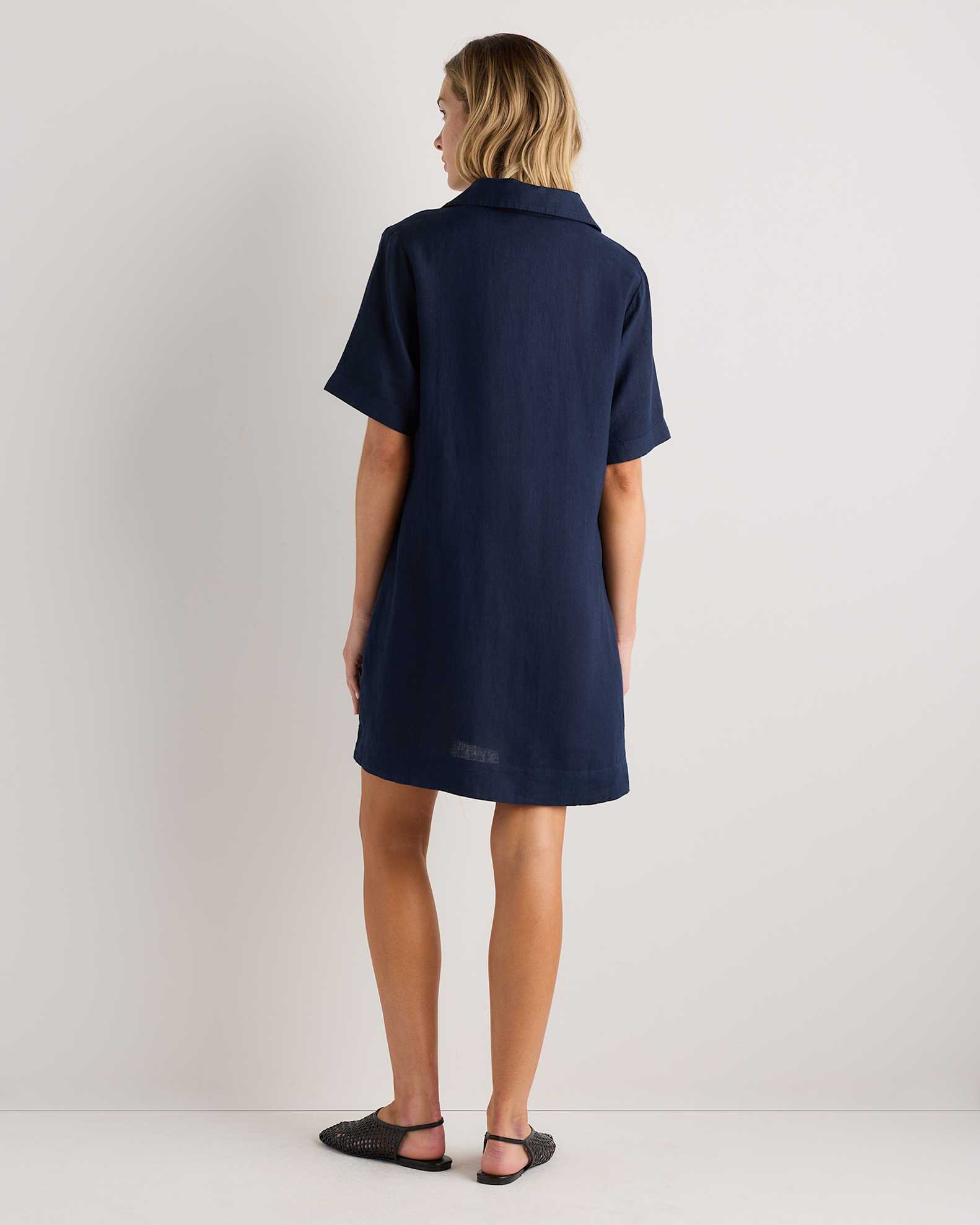 linen popover shirt dress Linen Popover Shirt Dress