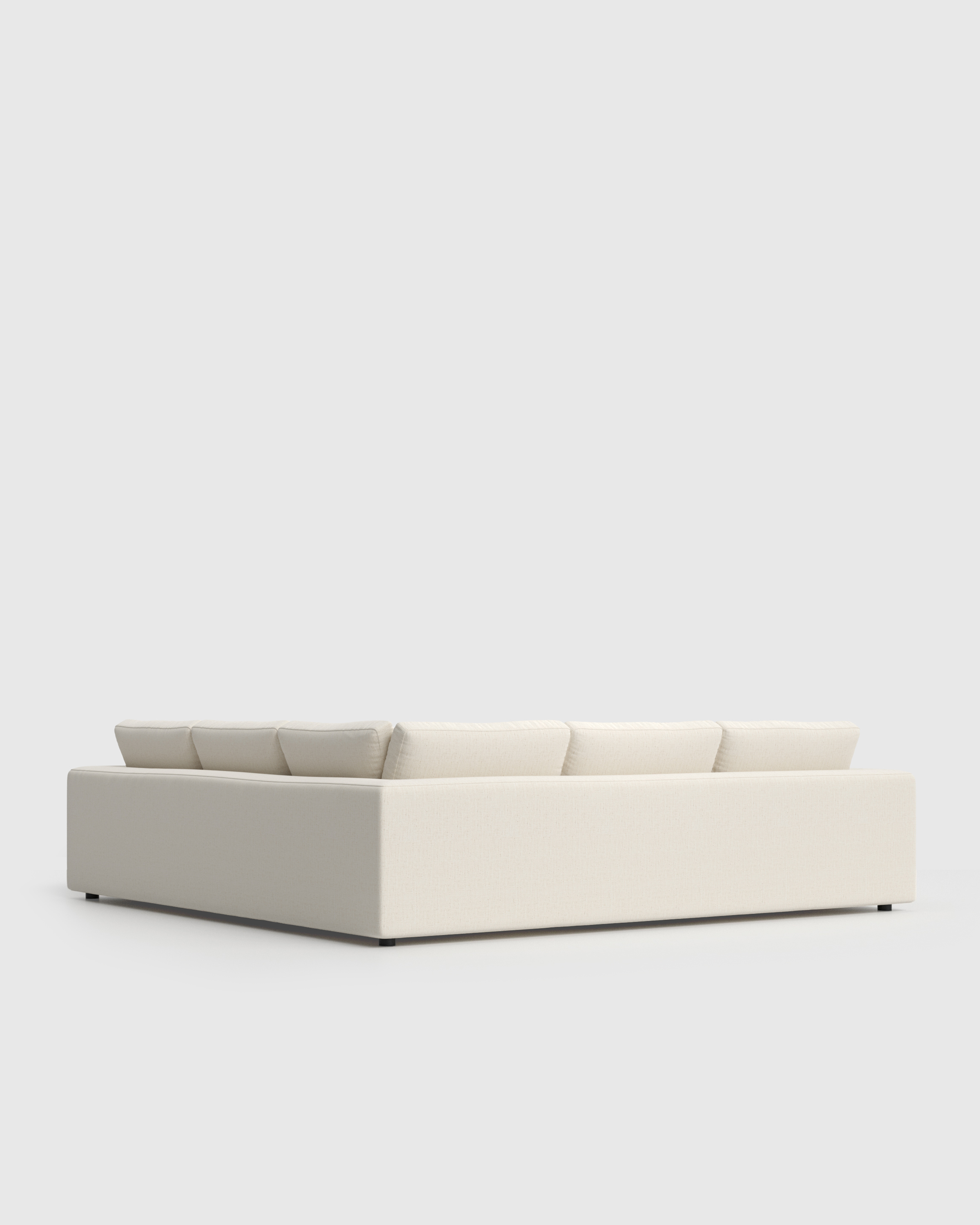 Square Arm Deep Seat L Sectional in Performance Chenille Linen Blend - thumbnail 6