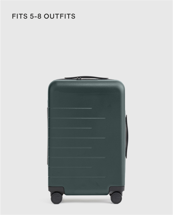 Dark Green Expandable Small Carry-On Suitcase