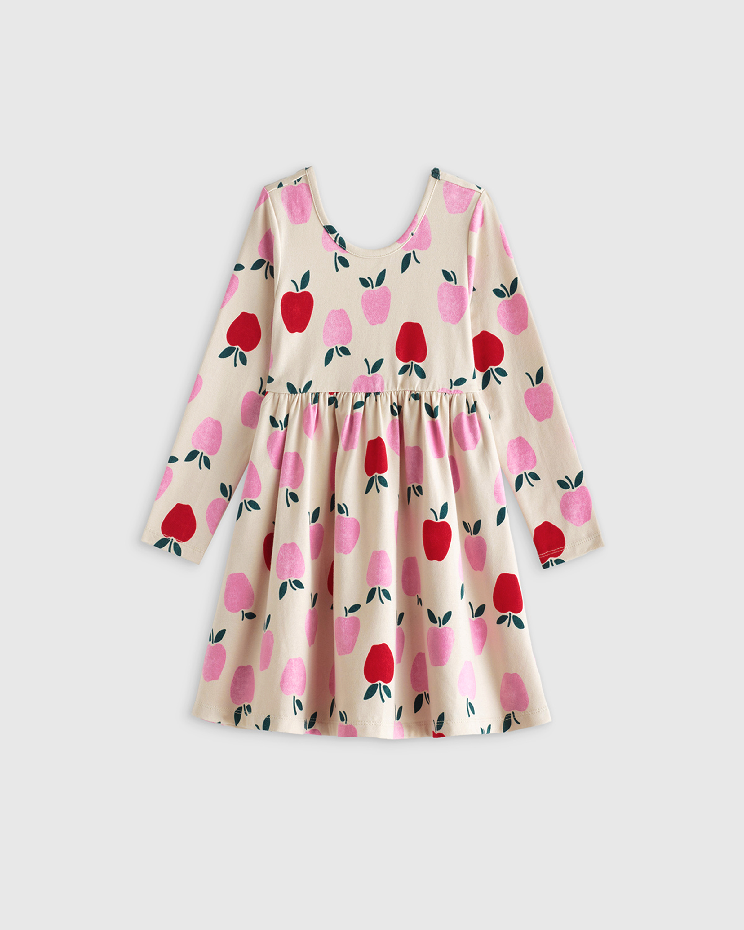 Apple Organic Cotton Long Sleeve Skater Dress 