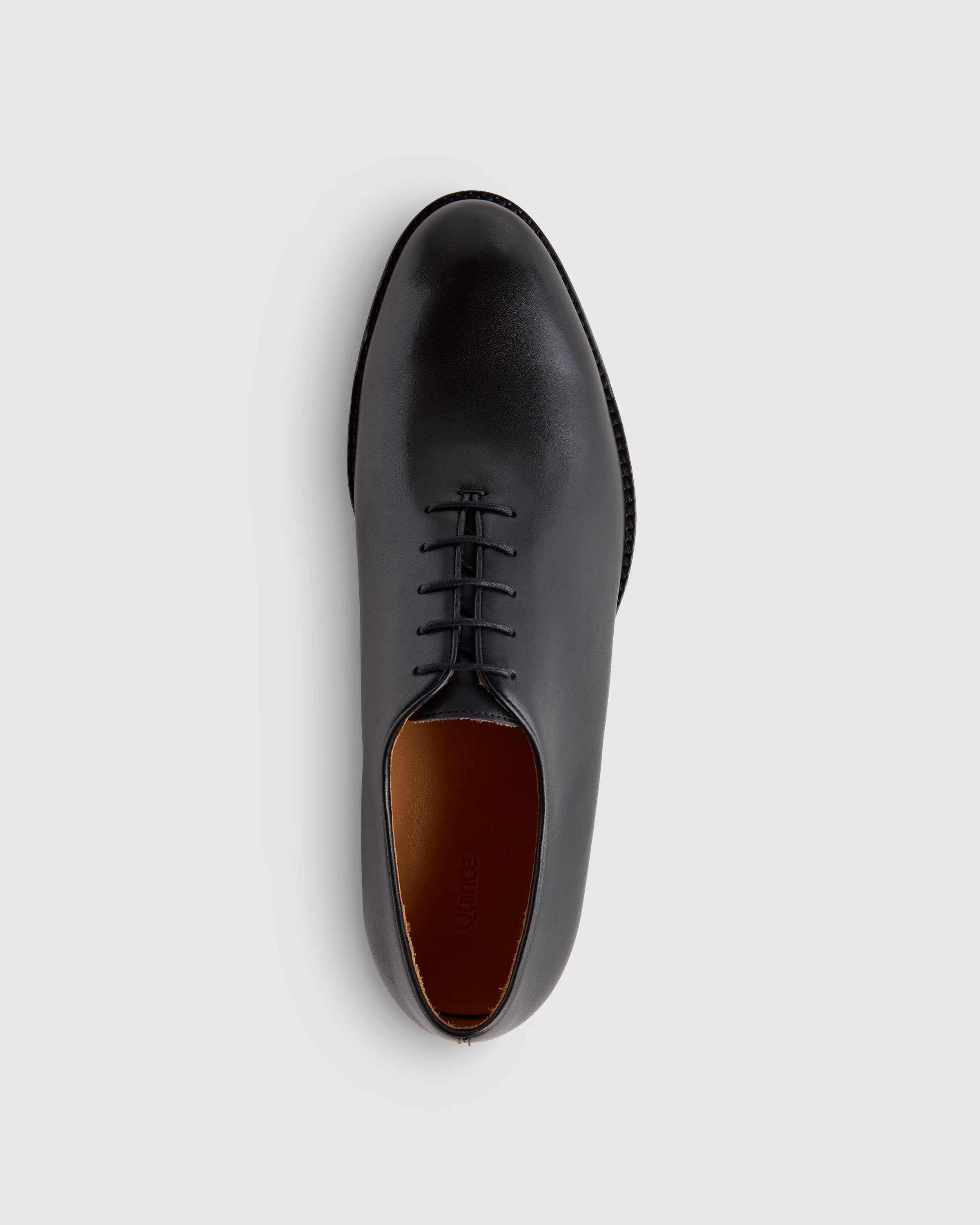 Calfskin Leather Plain Toe Oxford in Black