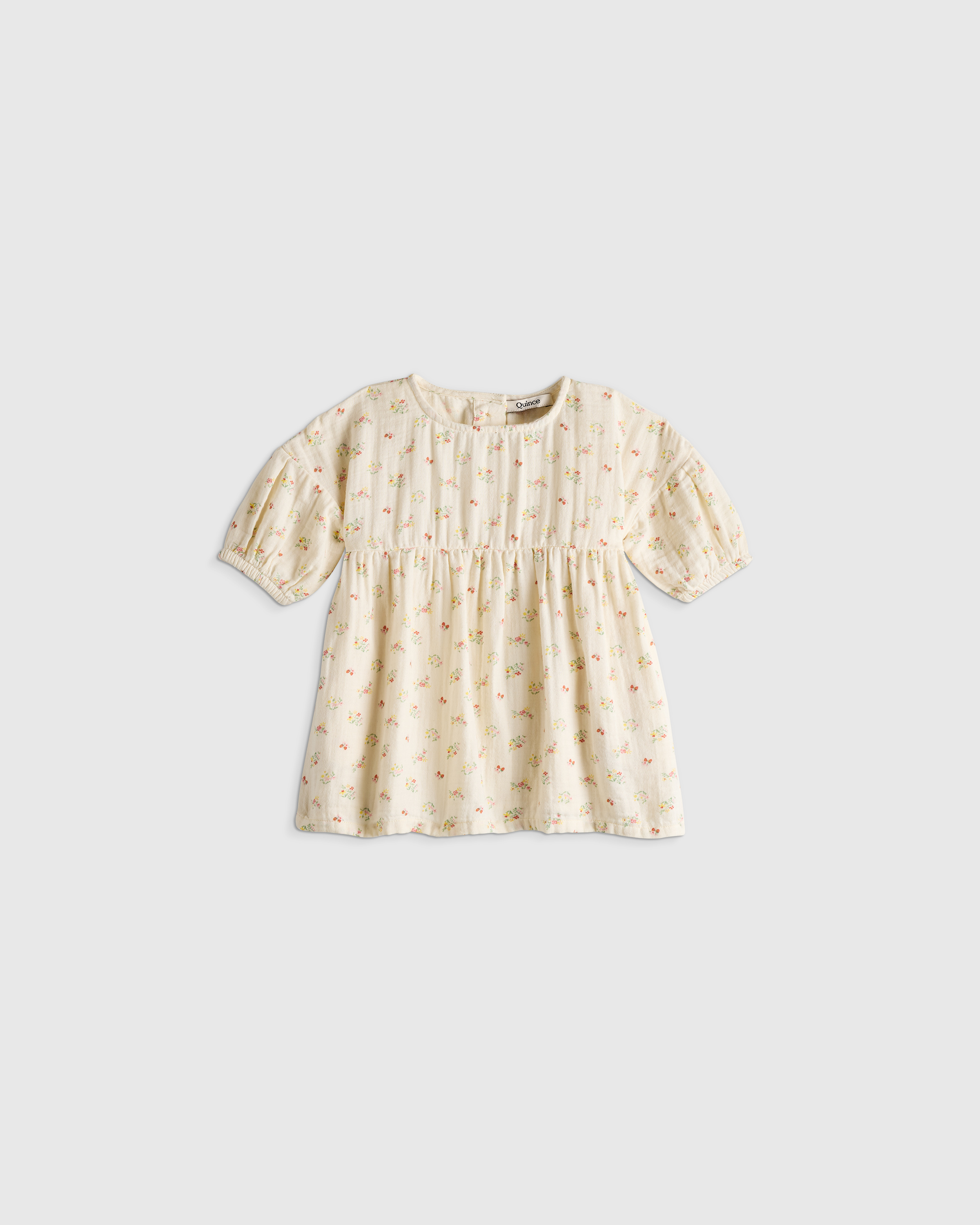 Strawberry Floral 100% Organic Cotton Gauze Dress