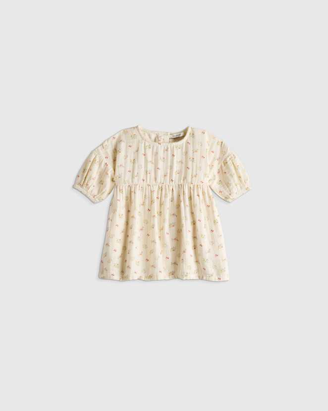 Strawberry Floral 100% Organic Cotton Gauze Dress