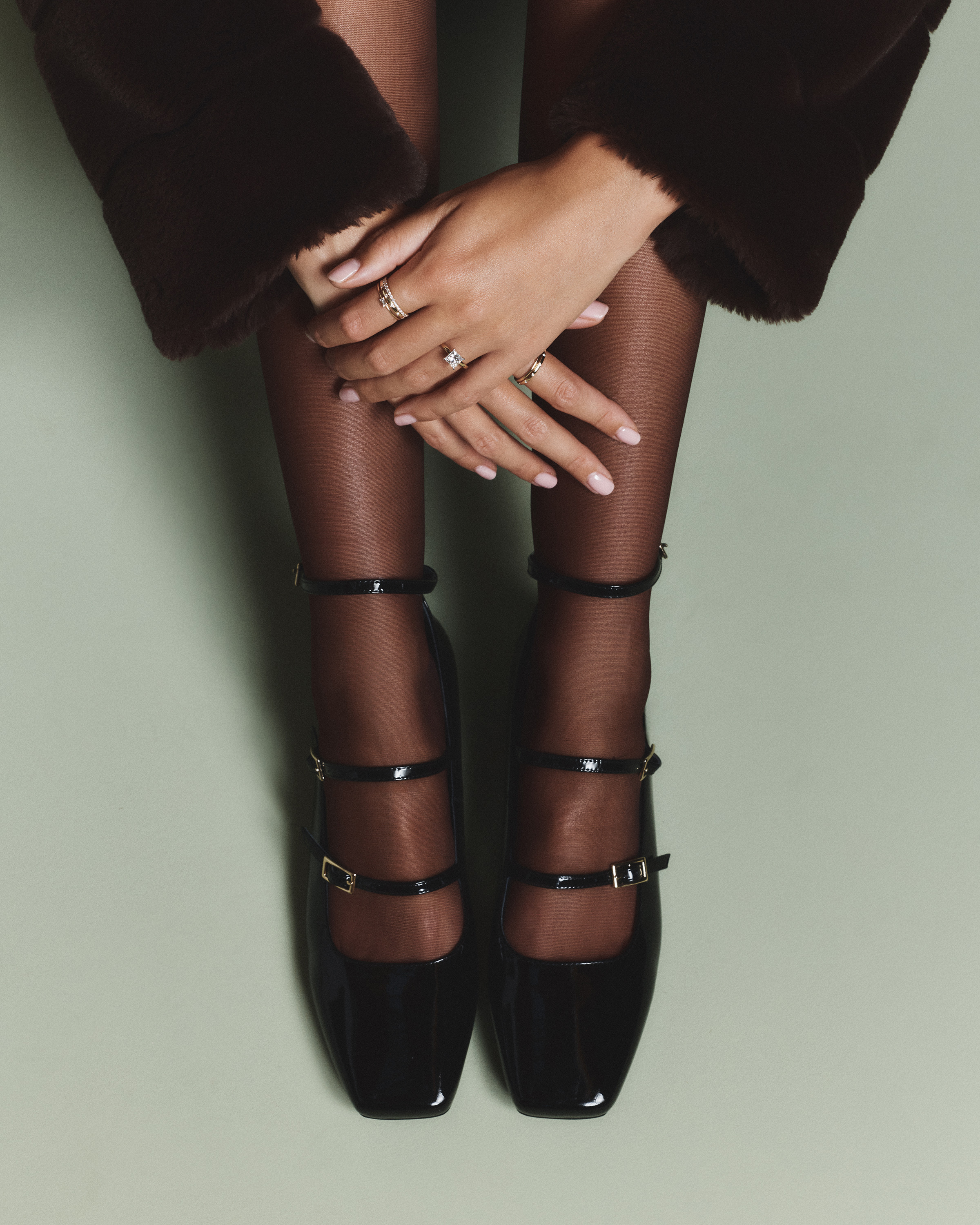 Black Italian Leather Strappy Ballet Flat