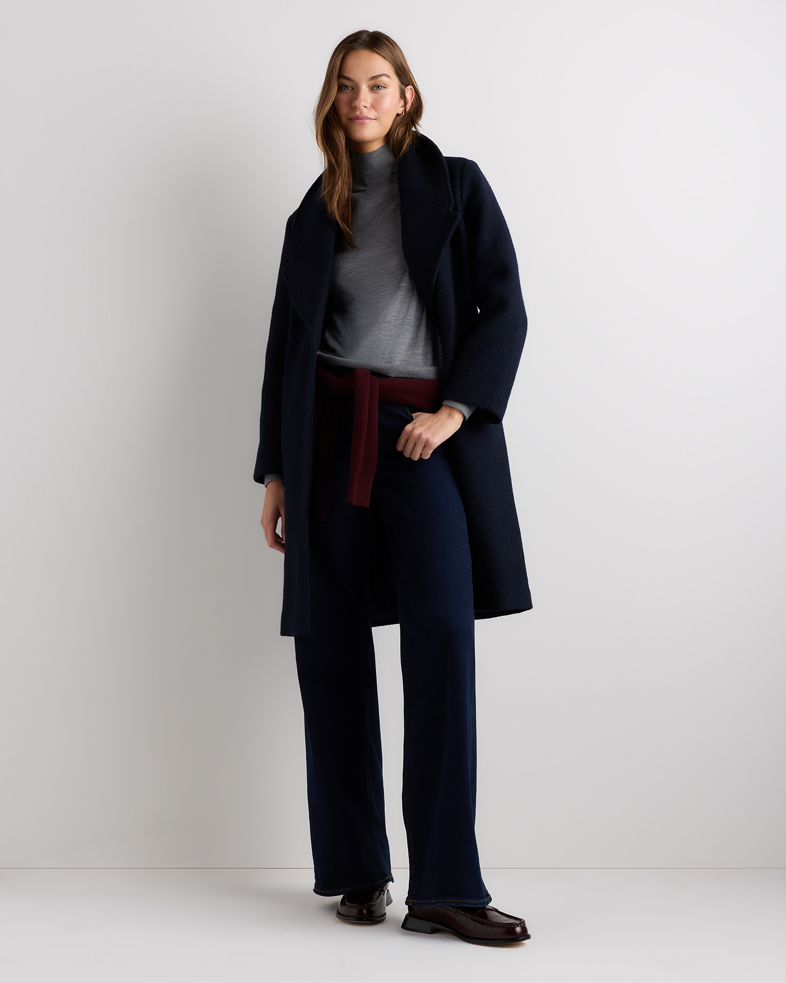 ジャケット・アウター shiun WOOL SHAWL COLLAR COAT 100% Merino Wool Shawl Collar Long Coat