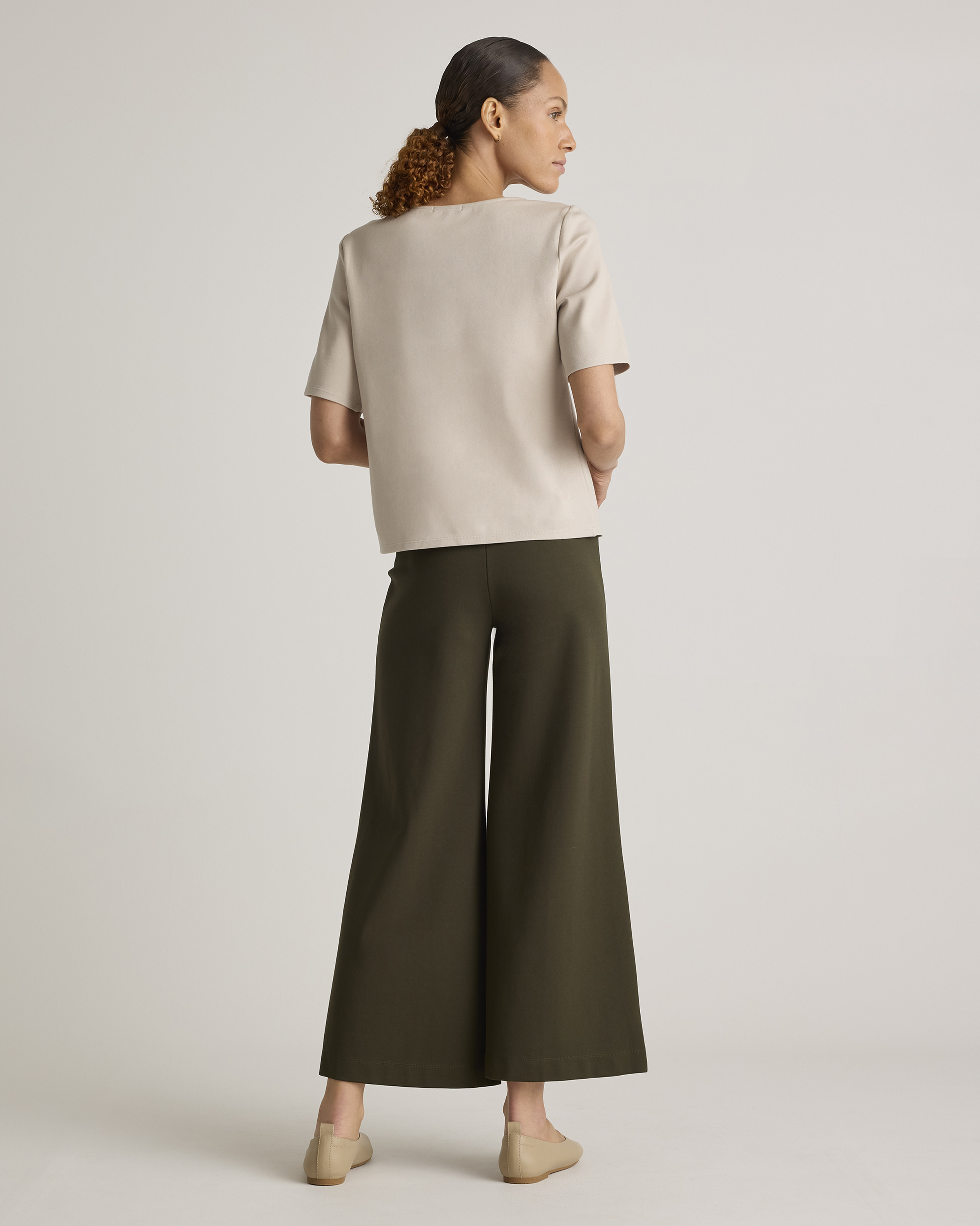 Ultra-Stretch Ponte Short Sleeve Top