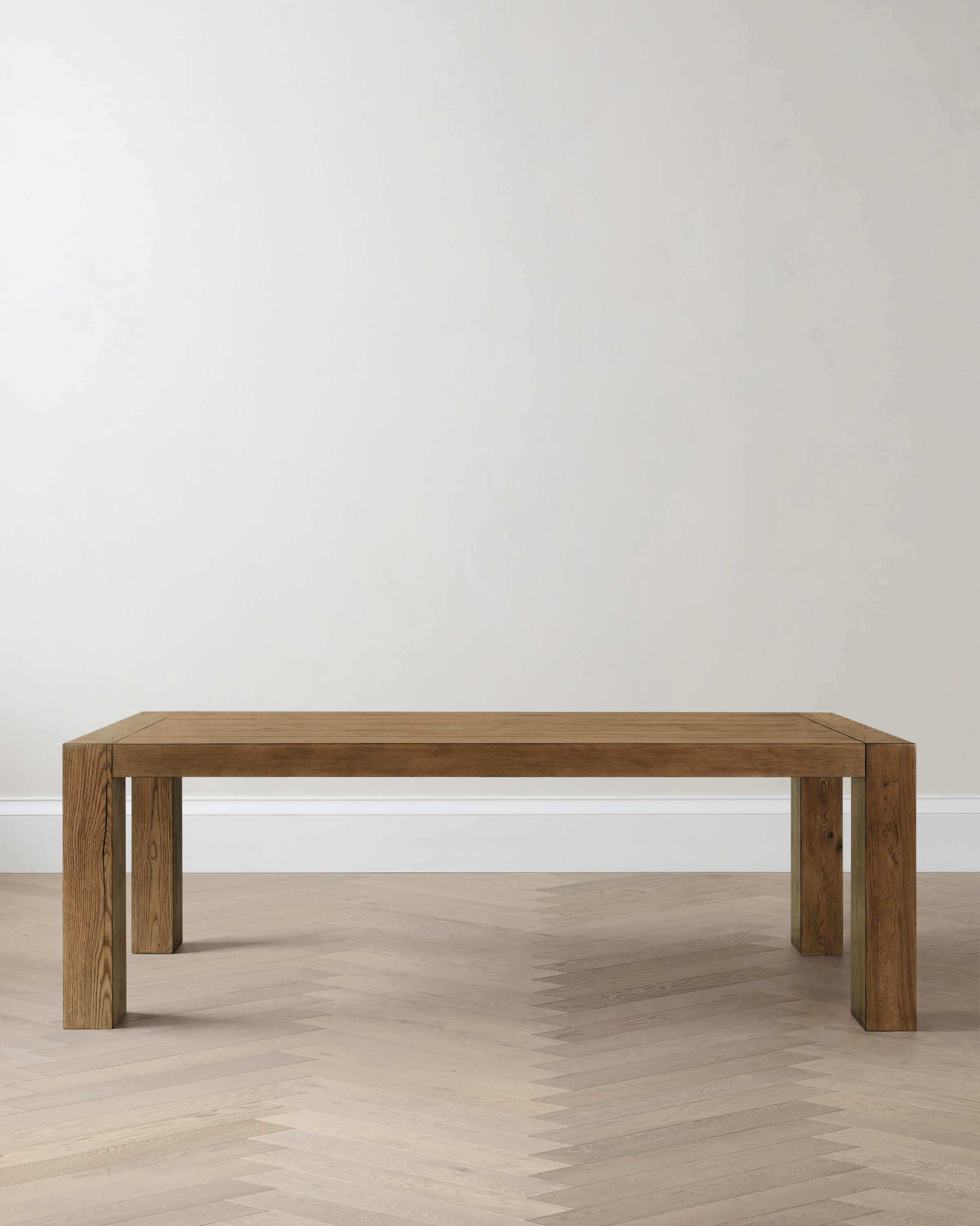 Cafe Brown Reclaimed Oak Parsons Dining Table