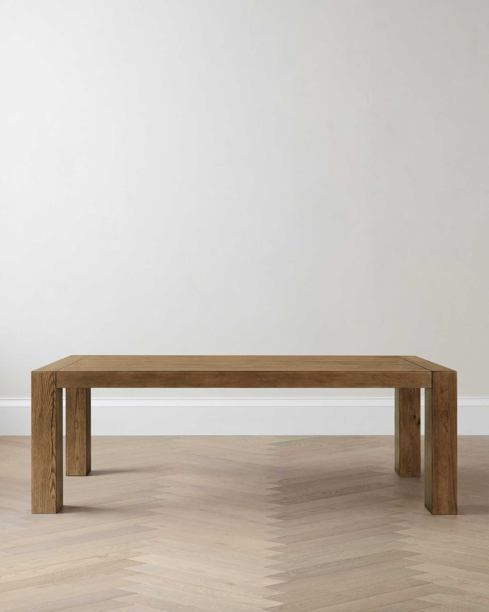 Quince Reclaimed Oak Parsons Dining Table in Cafe Brown, Wood by Quince