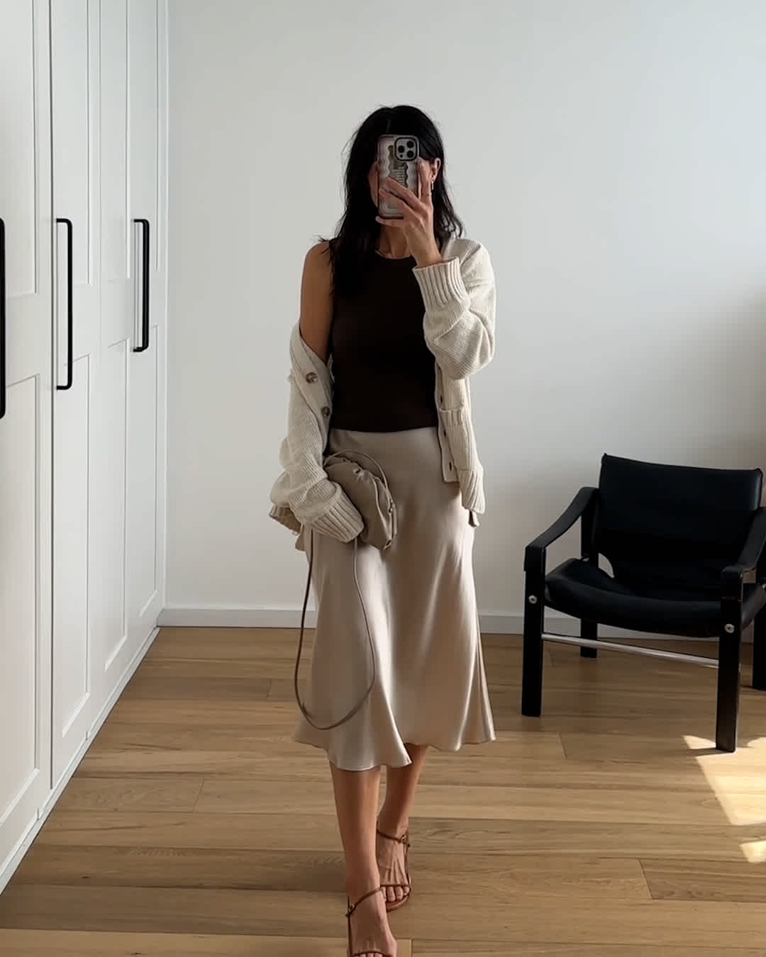 Silk Skirt Wool Skirt Cream Sweater Freddie Knit Midi Skirt In