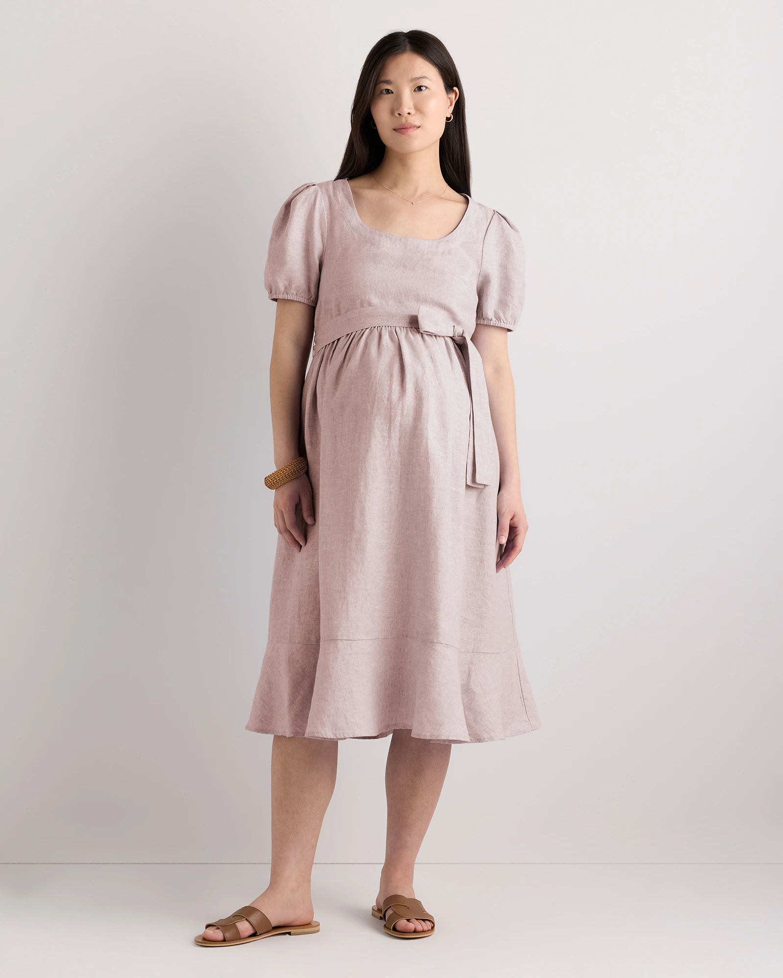 maternity dress linen Aspen Boho Maternity Photoshoot Dress