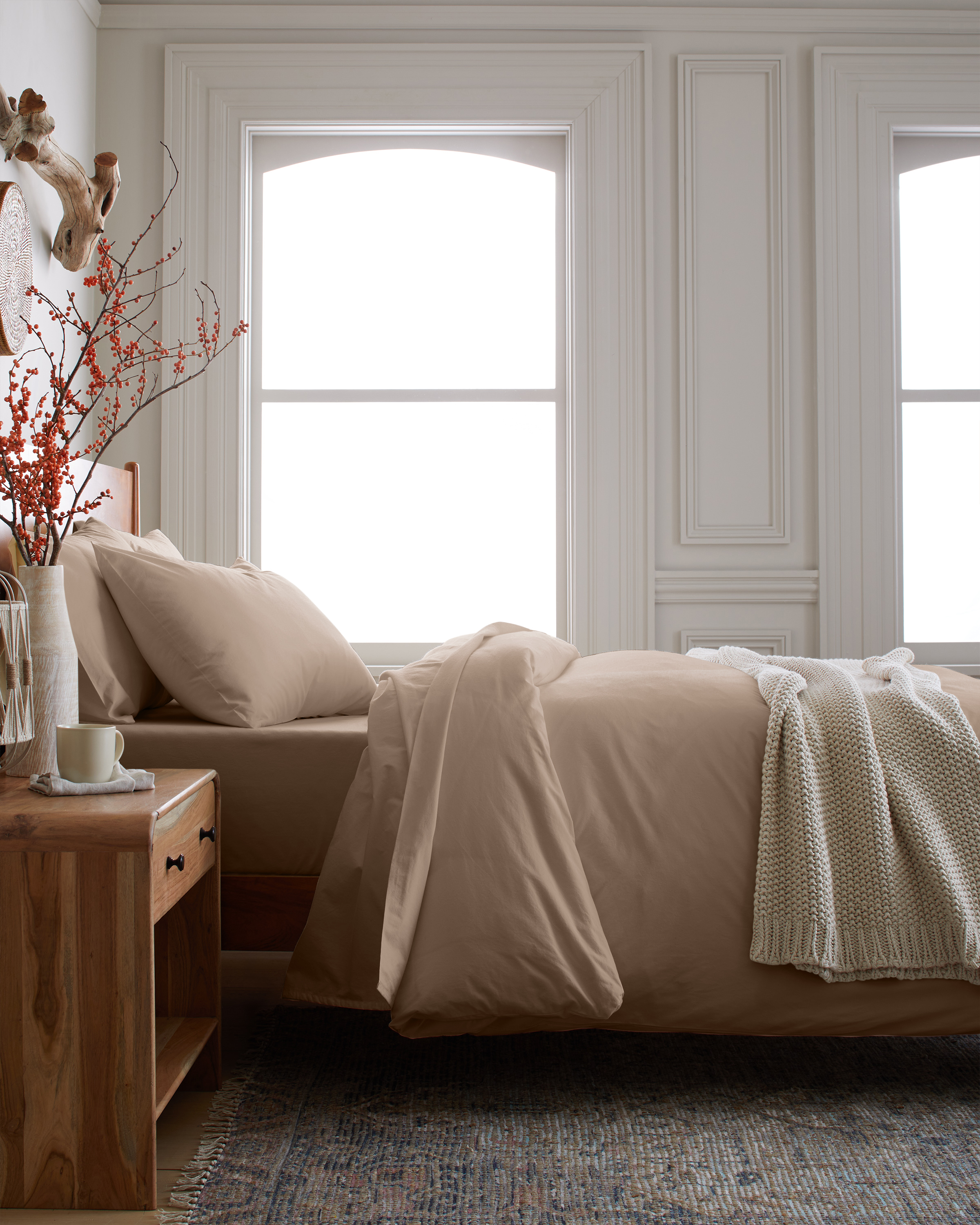 Toffee Organic Brushed Cotton Duvet Cover