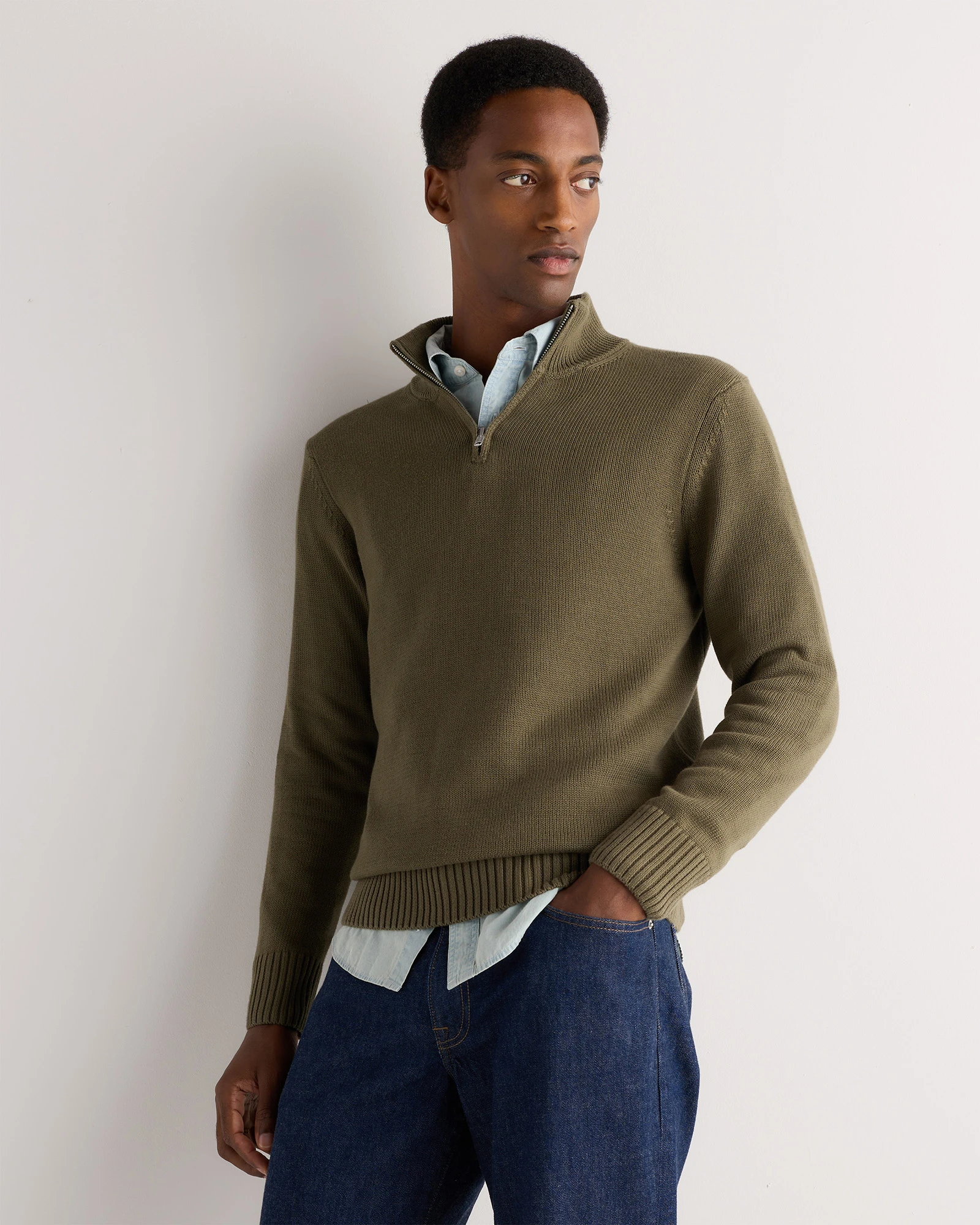 Men's Organic Cotton Quarter-Zip Sweater