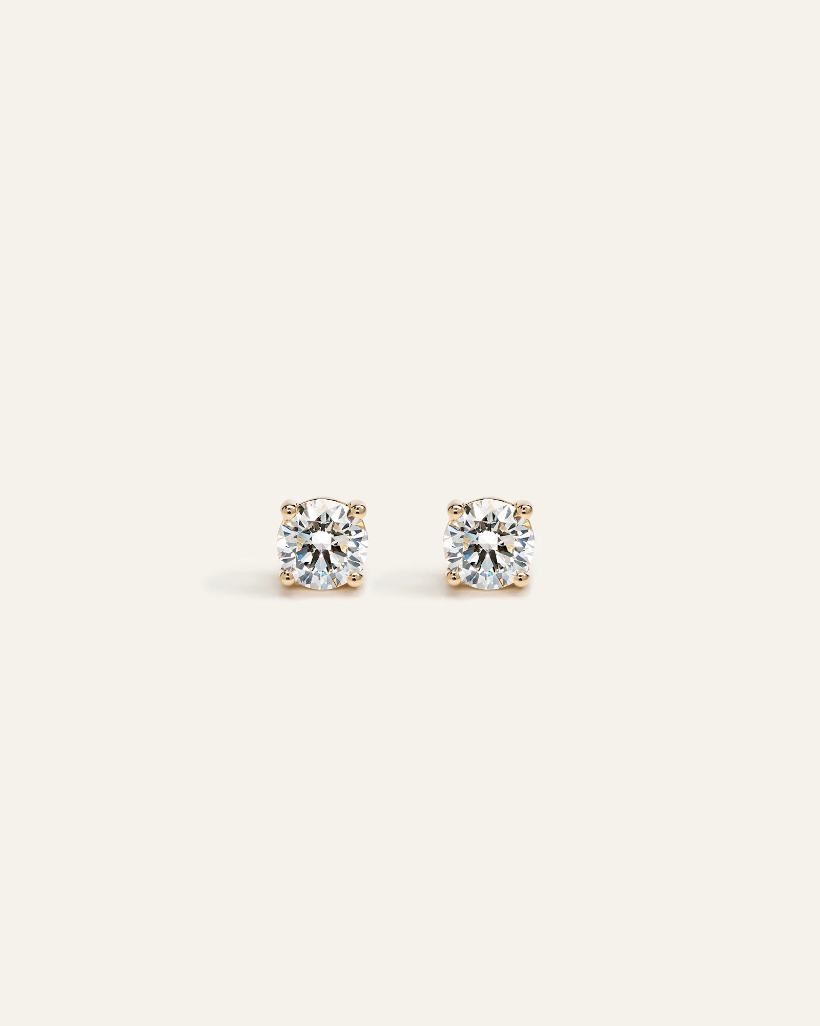 14K Gold Lab Grown Diamond Solitaire Studs
