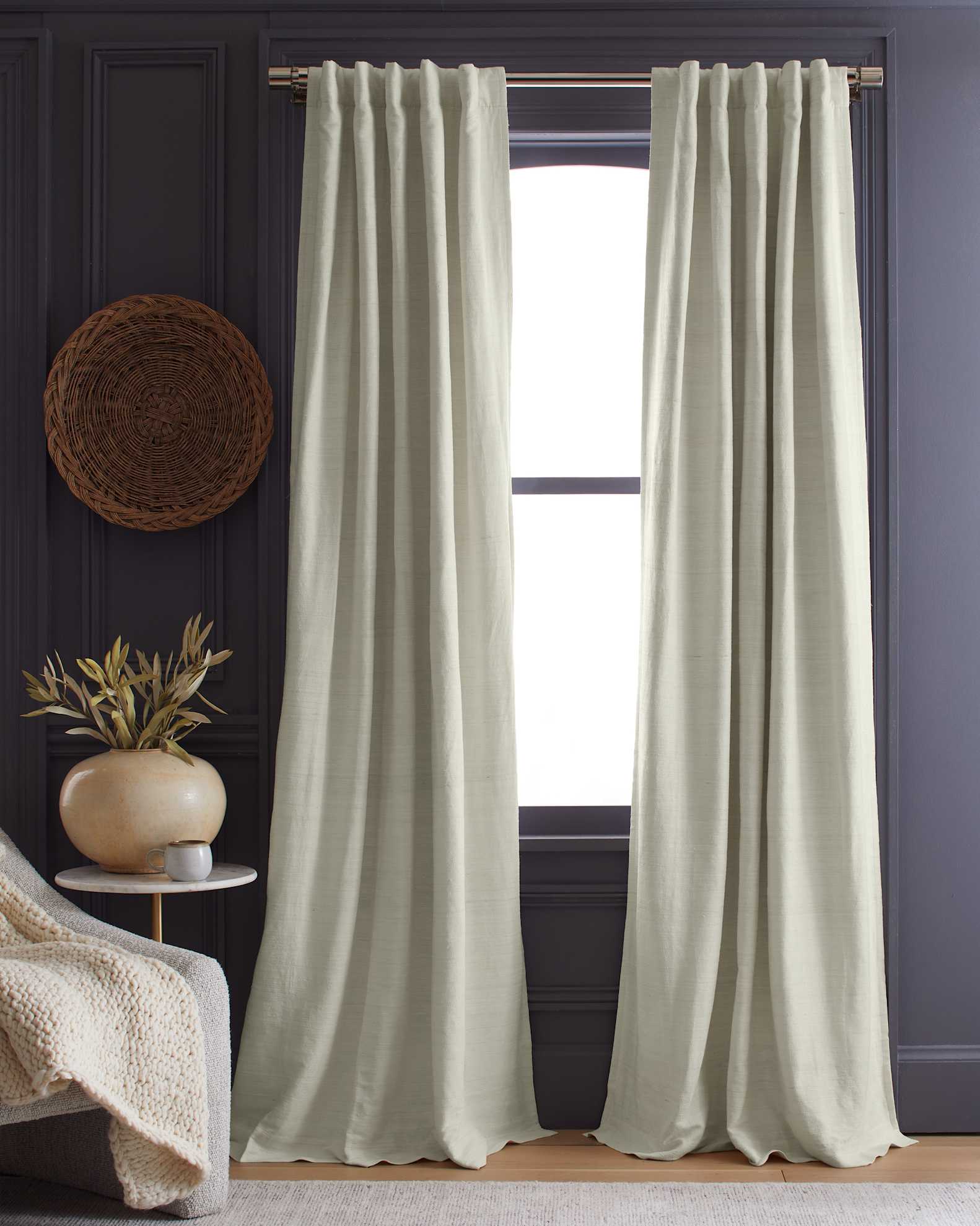Quince Raw Silk Room Darkening Curtai...