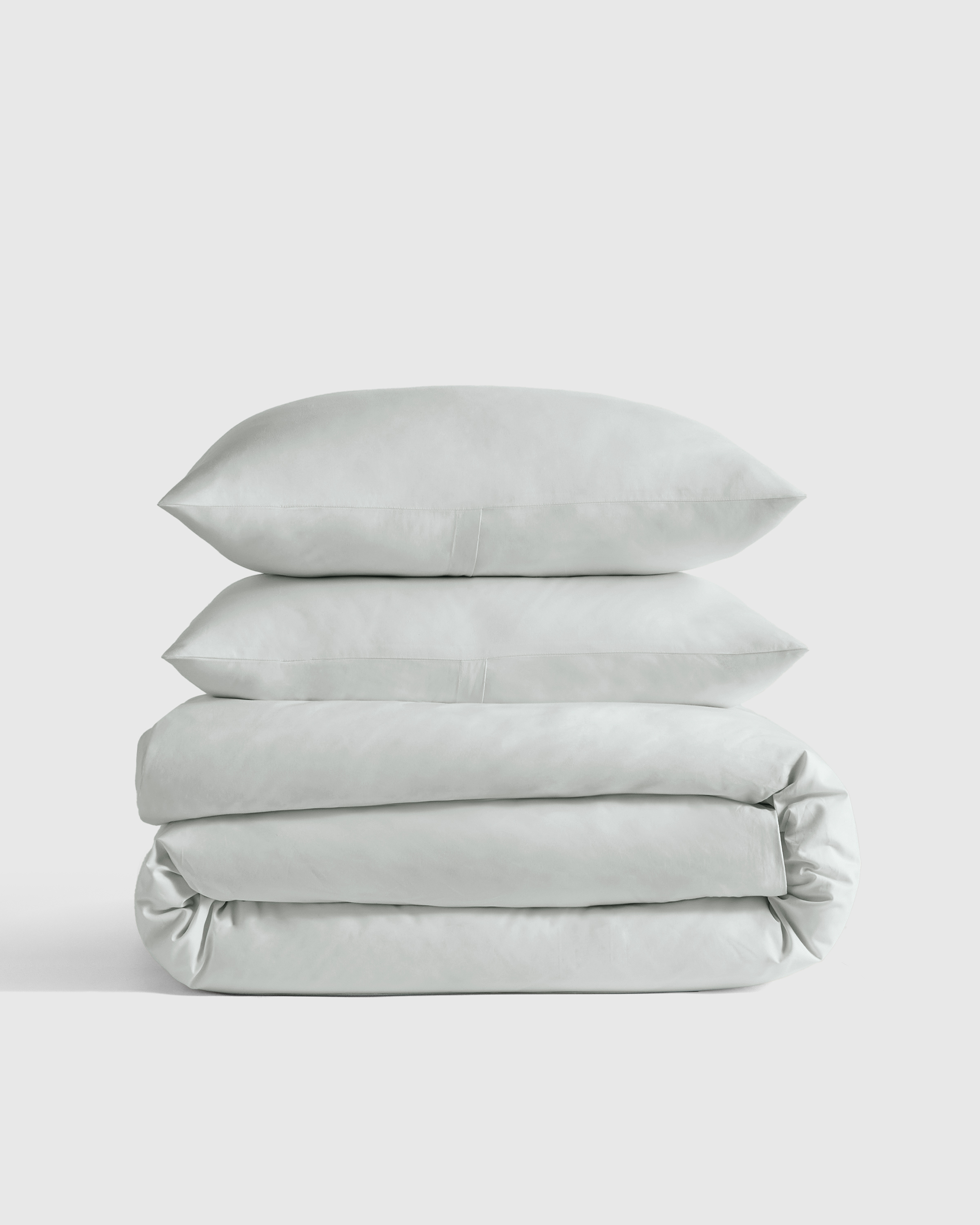 Organic Crisp Percale Duvet Cover Set, Full/Queen, Mist