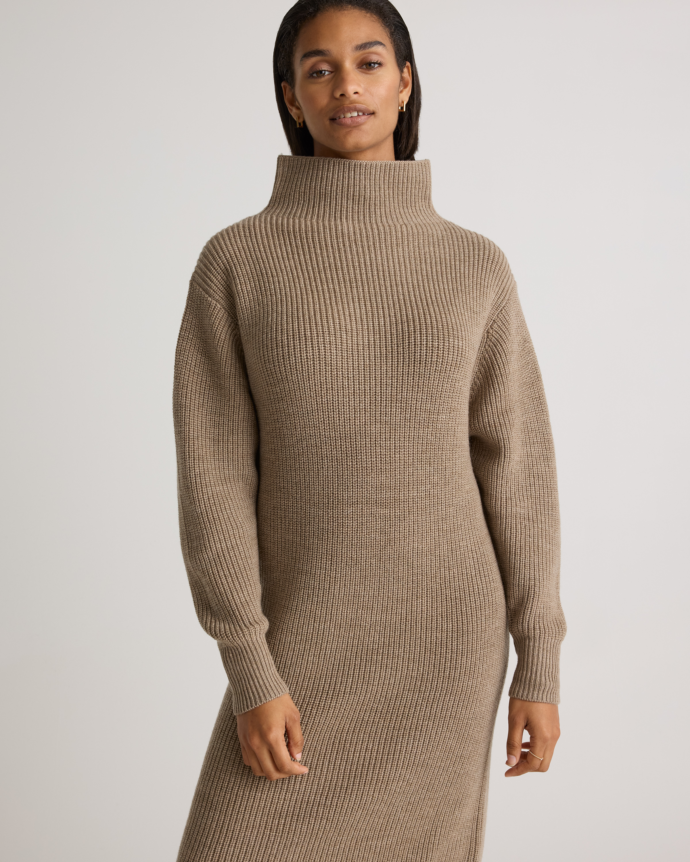 brown cowl neck sweater dress Sweater Dress – CaraLyn Boutique main image 1