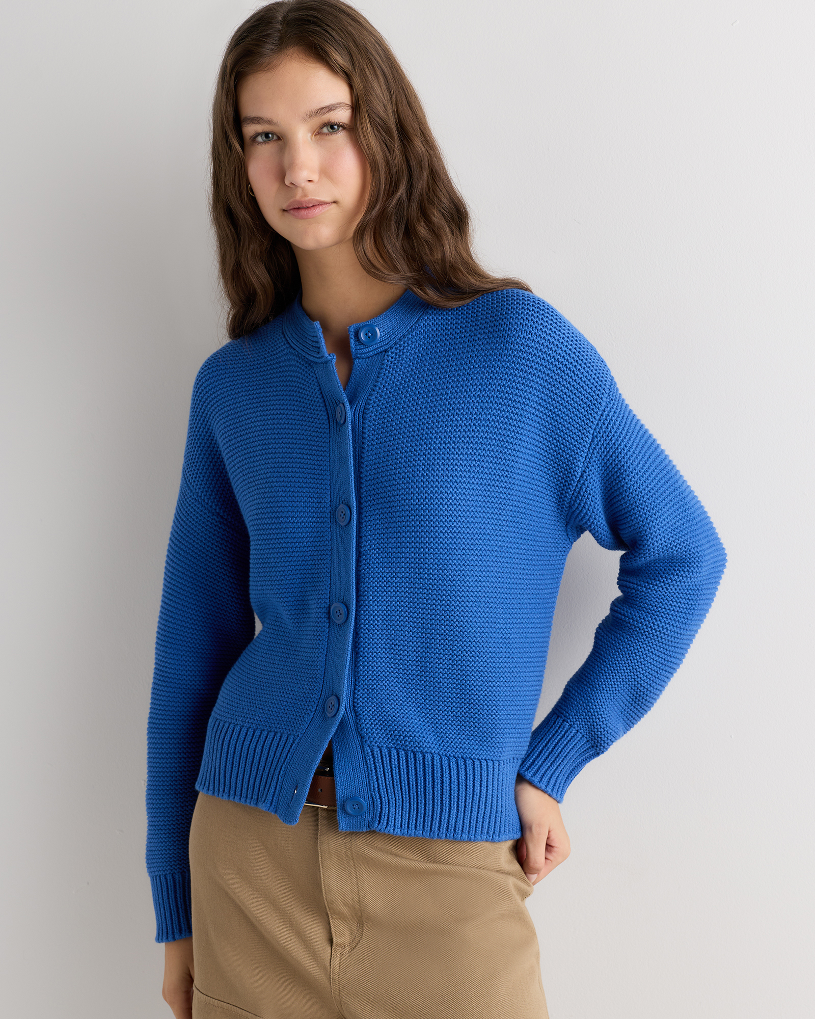 Organic Cotton Textured Chunky Cardigan