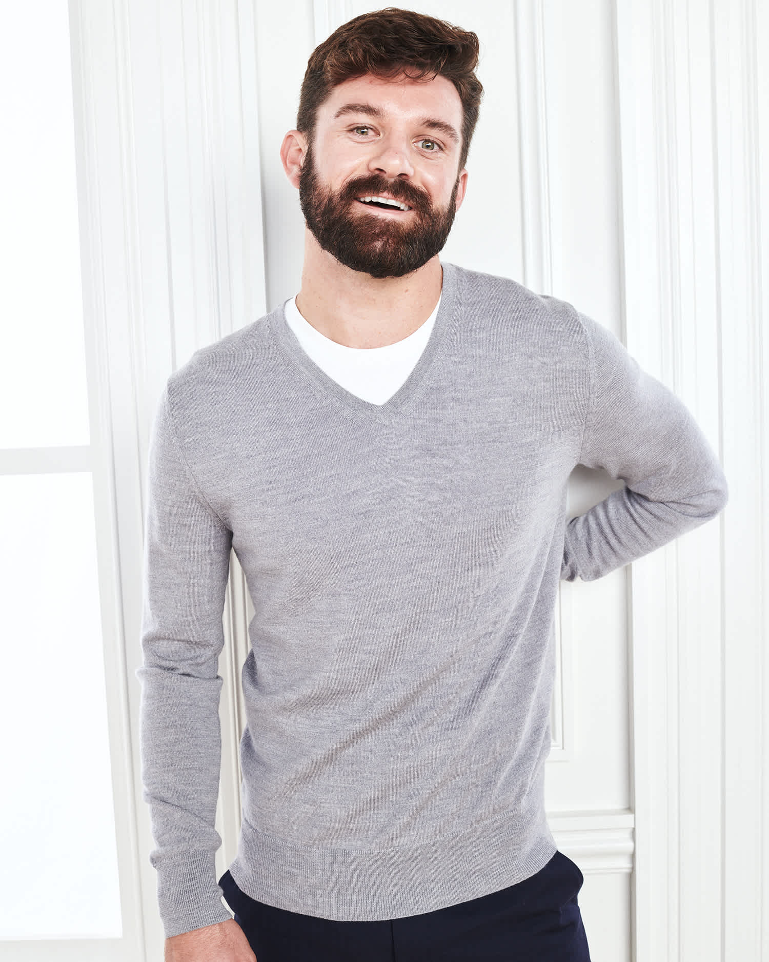 Australian Merino Wool V-Neck Sweater